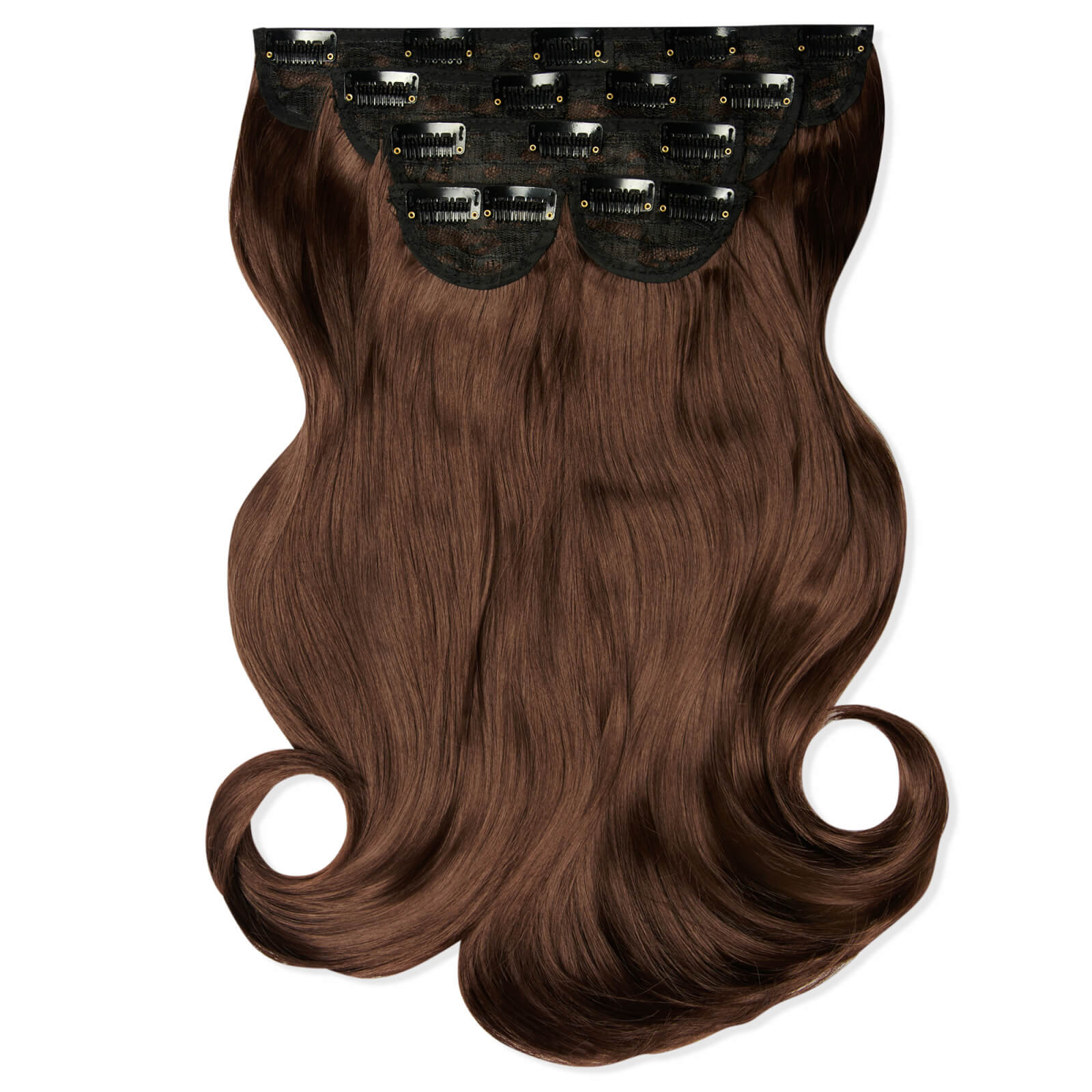 Lullabellz Super Thick 16  5 Piece Blow Dry Wavy Clip In Extensions (various Shades) - Choc Brown