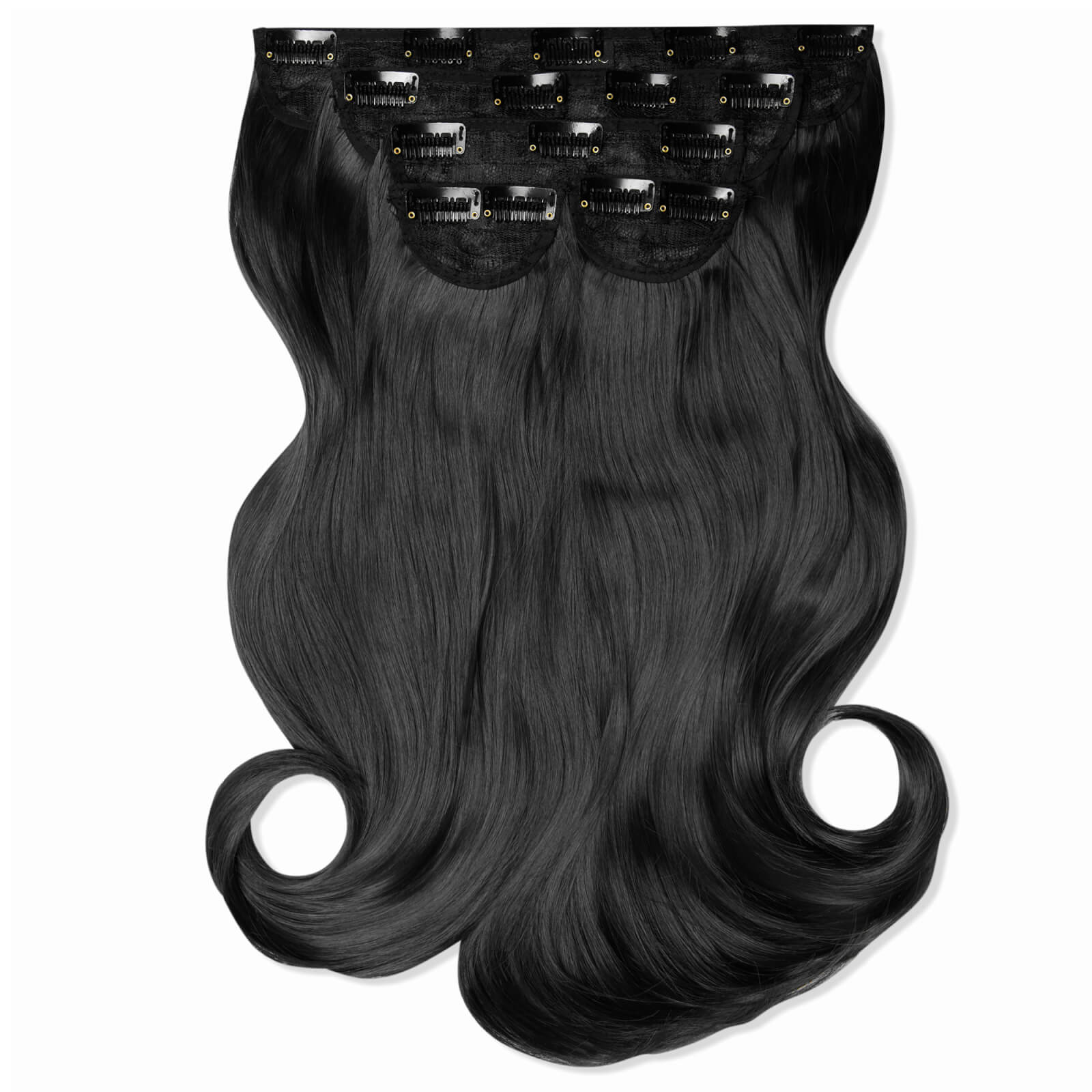 Lullabellz Super Thick 16  5 Piece Blow Dry Wavy Clip In Extensions (various Shades) - Natural Black
