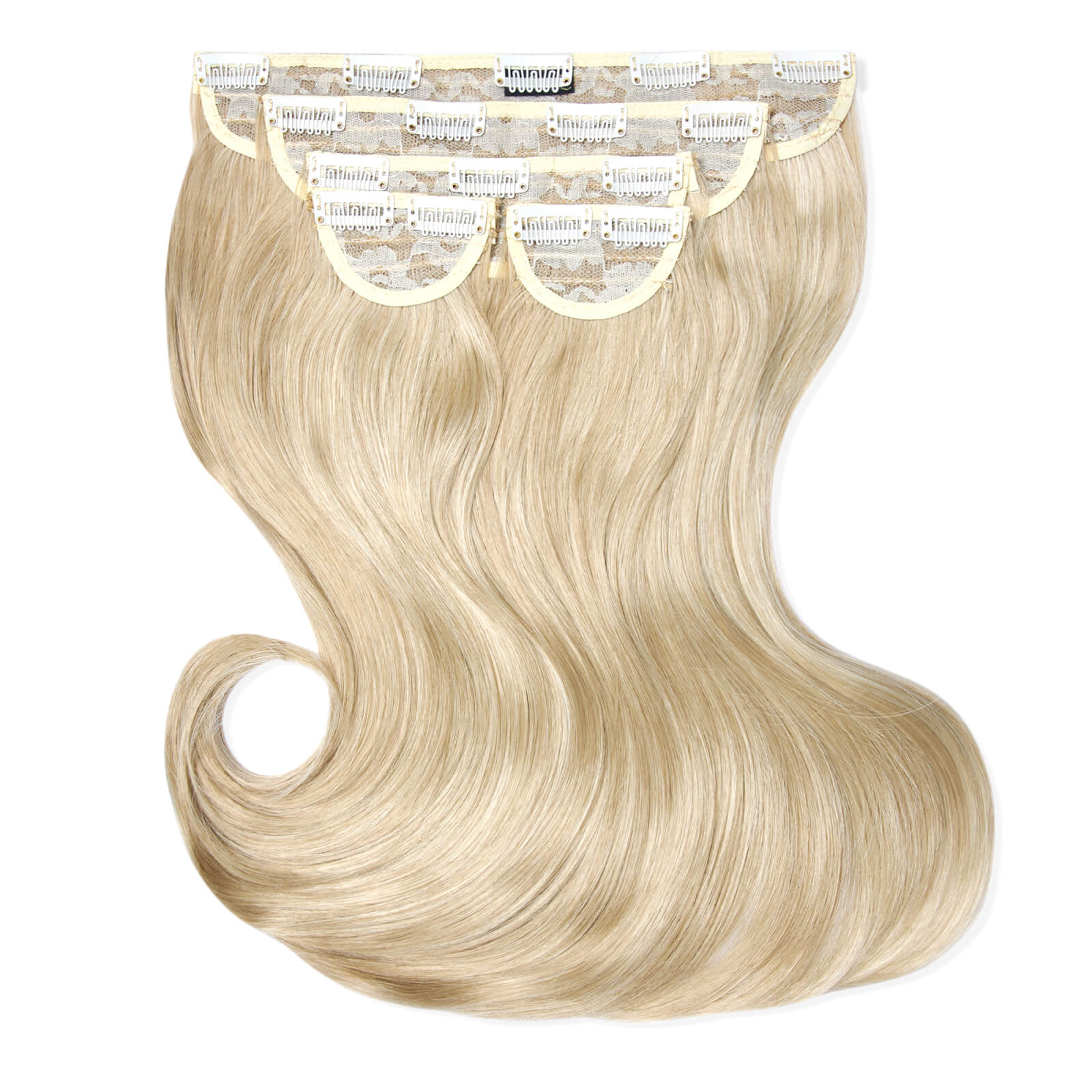 Image of LullaBellz Super Thick 16 5 Piece Blow Dry Wavy Clip In Extensions (Various Shades) - Light Blonde