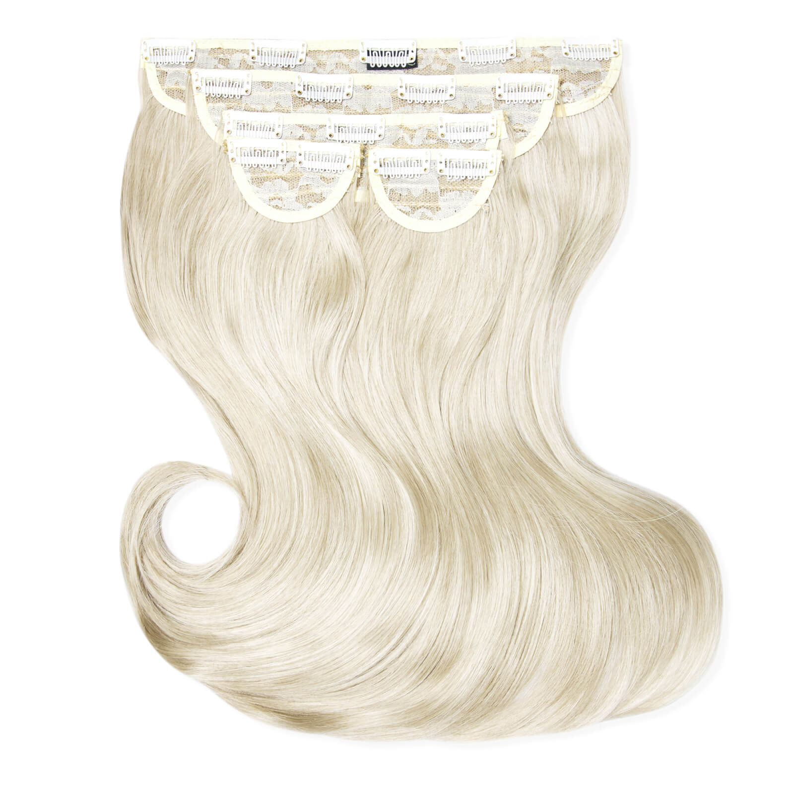 Lullabellz Super Thick 16  5 Piece Blow Dry Wavy Clip In Extensions (various Shades) - Bleach Blonde