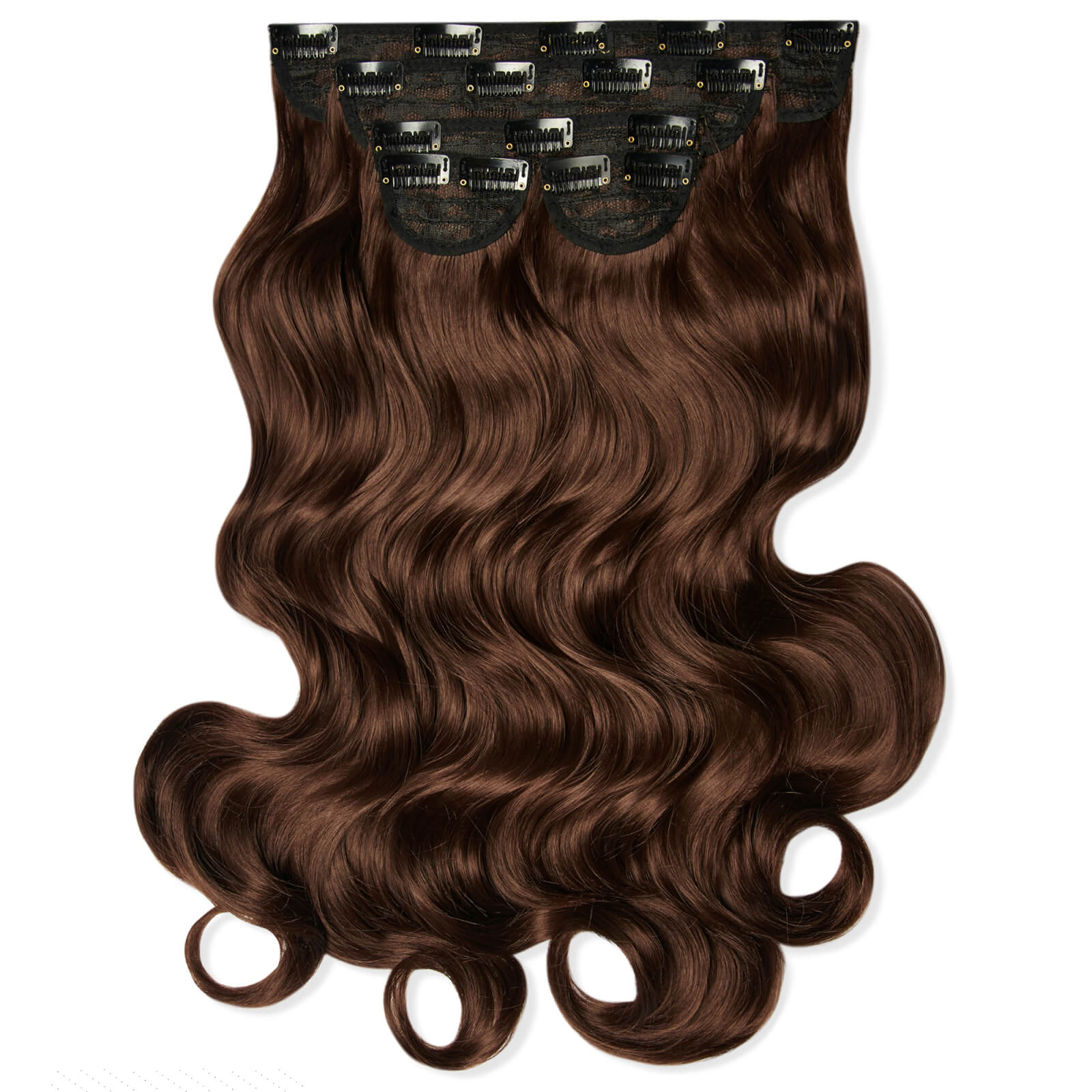 Lullabellz Super Thick 22  5 Piece Curly Clip In Extensions (various Shades) - Choc Brown
