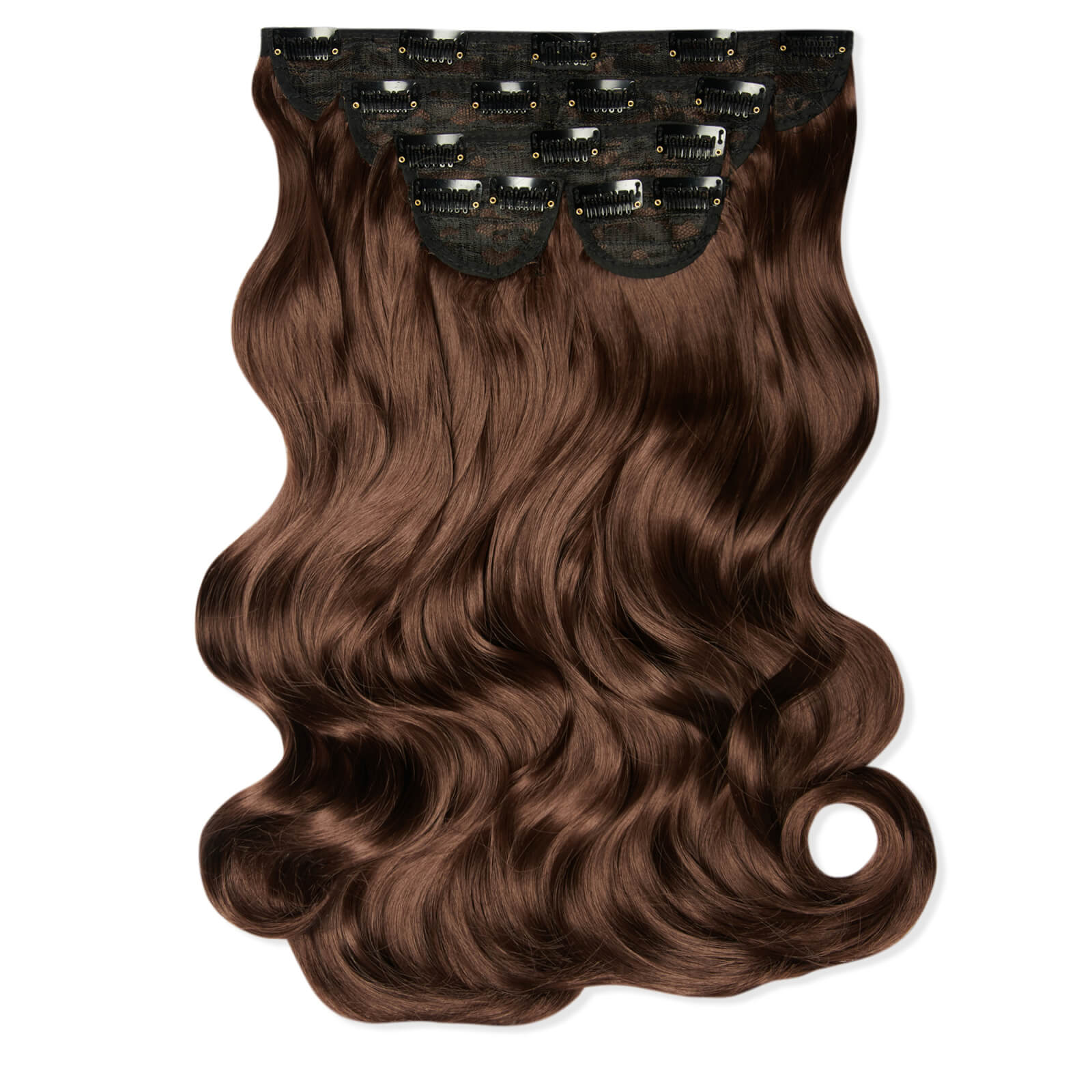Lullabellz Super Thick 22  5 Piece Natural Wavy Clip In Extensions (various Shades) - Choc Brown