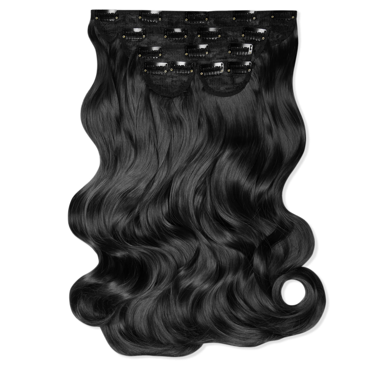 Lullabellz Super Thick 22  5 Piece Natural Wavy Clip In Extensions (various Shades) - Natural Black