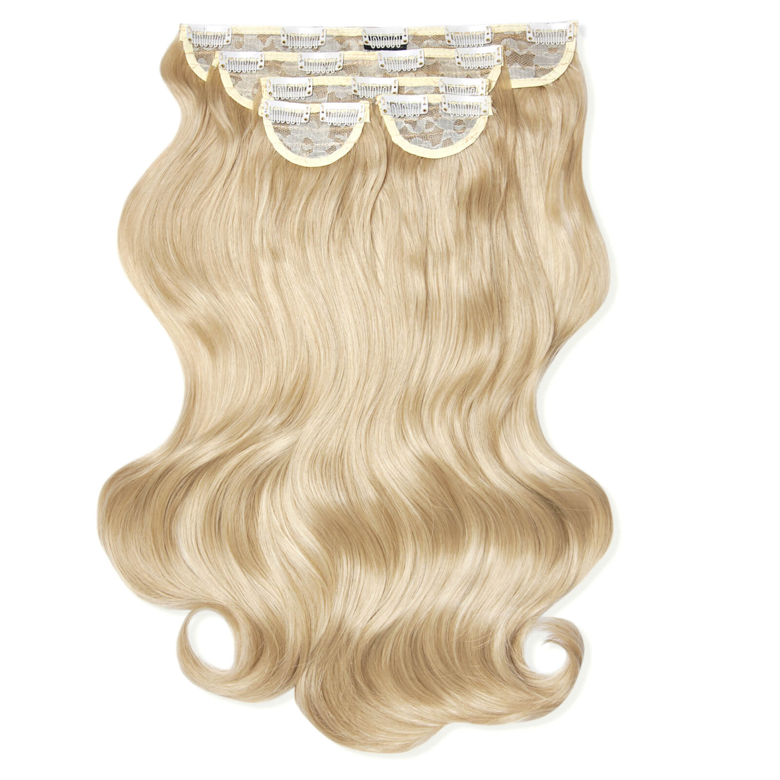 Image of LullaBellz Super Thick 22 5 Piece Natural Wavy Clip In Extensions (Various Shades) - Light Blonde
