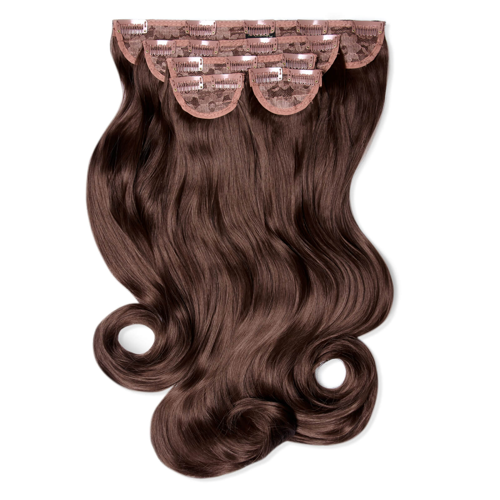 Image of LullaBellz Super Thick 22 5 Piece Natural Wavy Clip In Extensions (Various Shades) - Chestnut