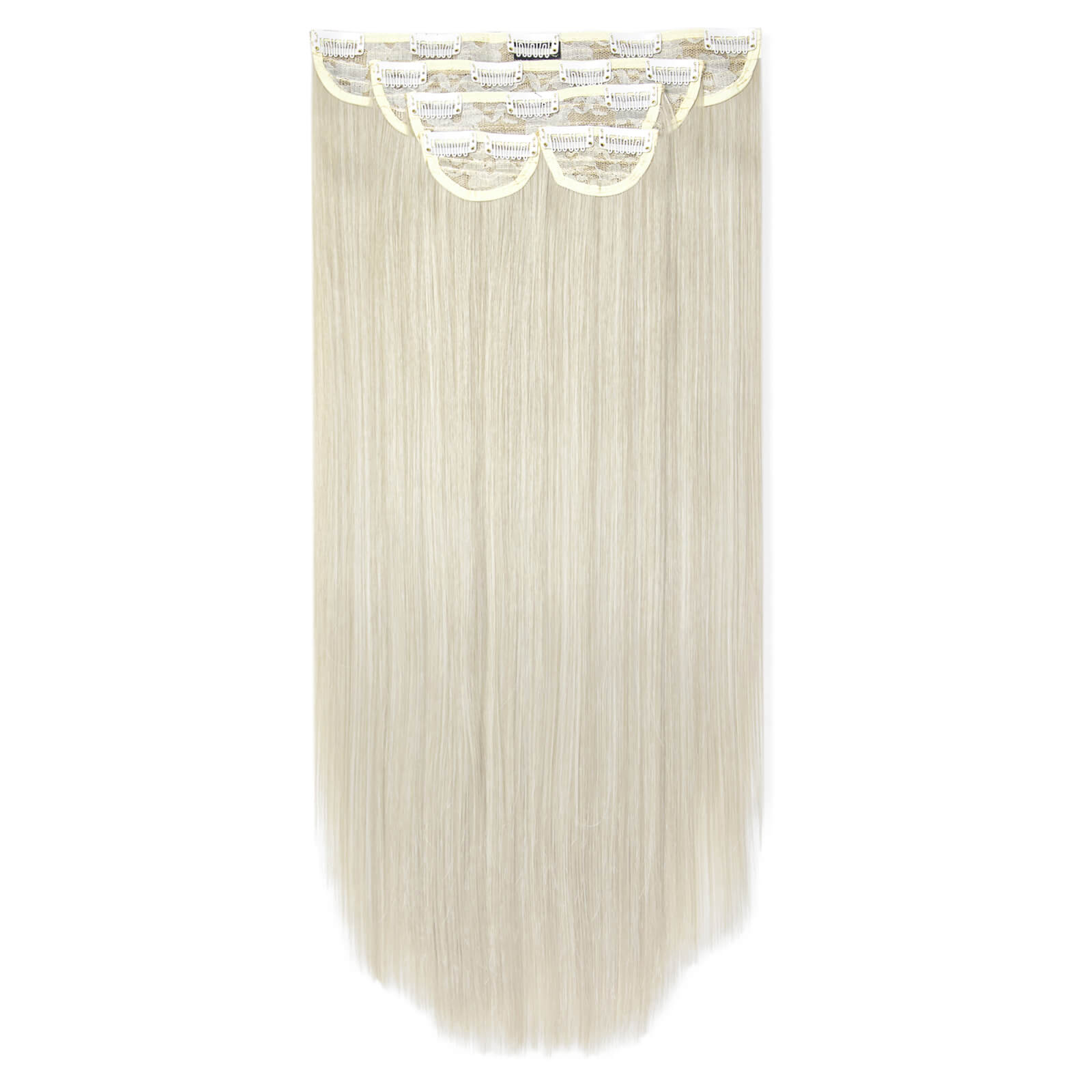 Image of LullaBellz Super Thick 22 5 Piece Straight Clip In Extensions (Various Shades) - Bleach Blonde