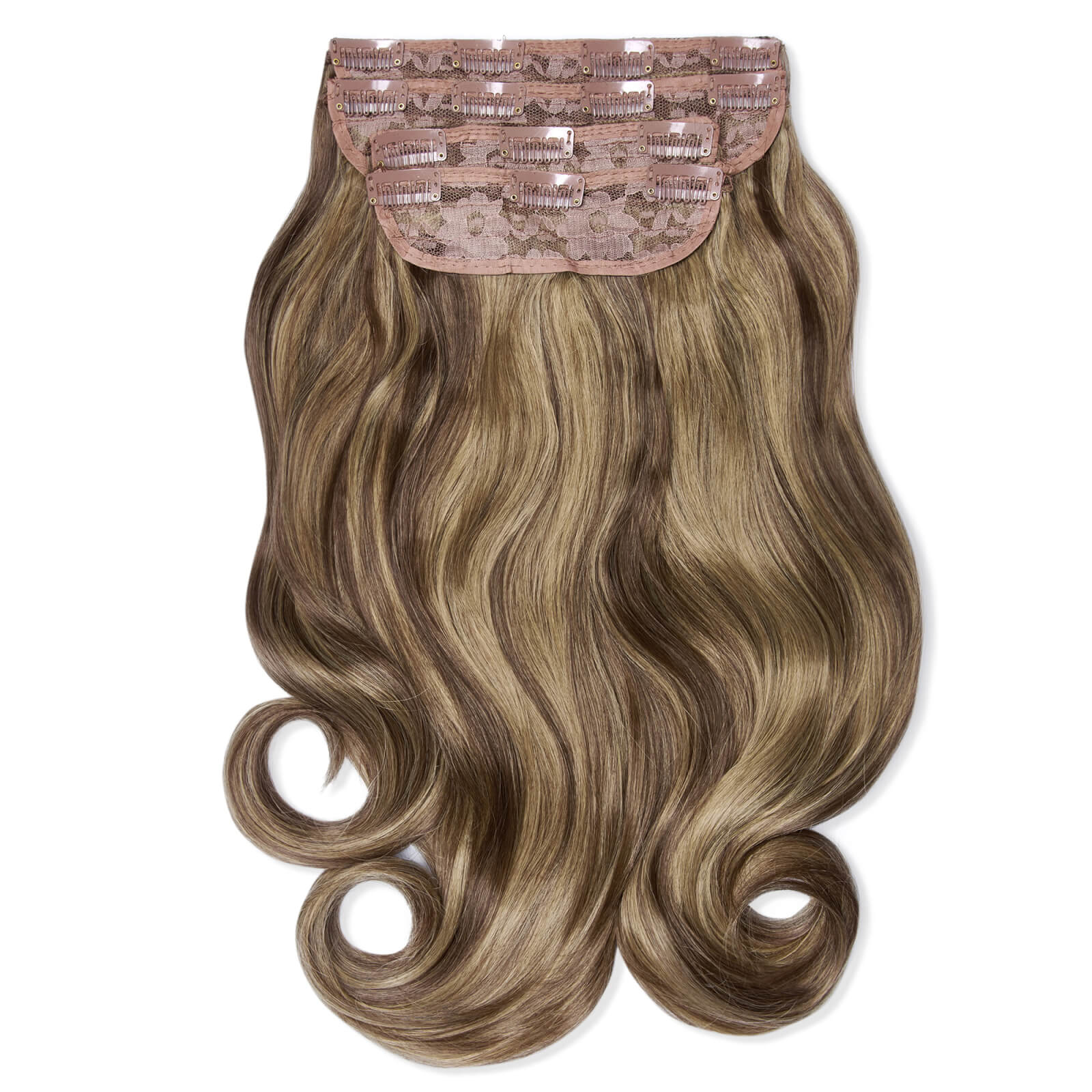 LullaBellz Ultimate Half Up Half Down 22  Curly Extension and Pony Set (Variouse Shades - Mellow Brown