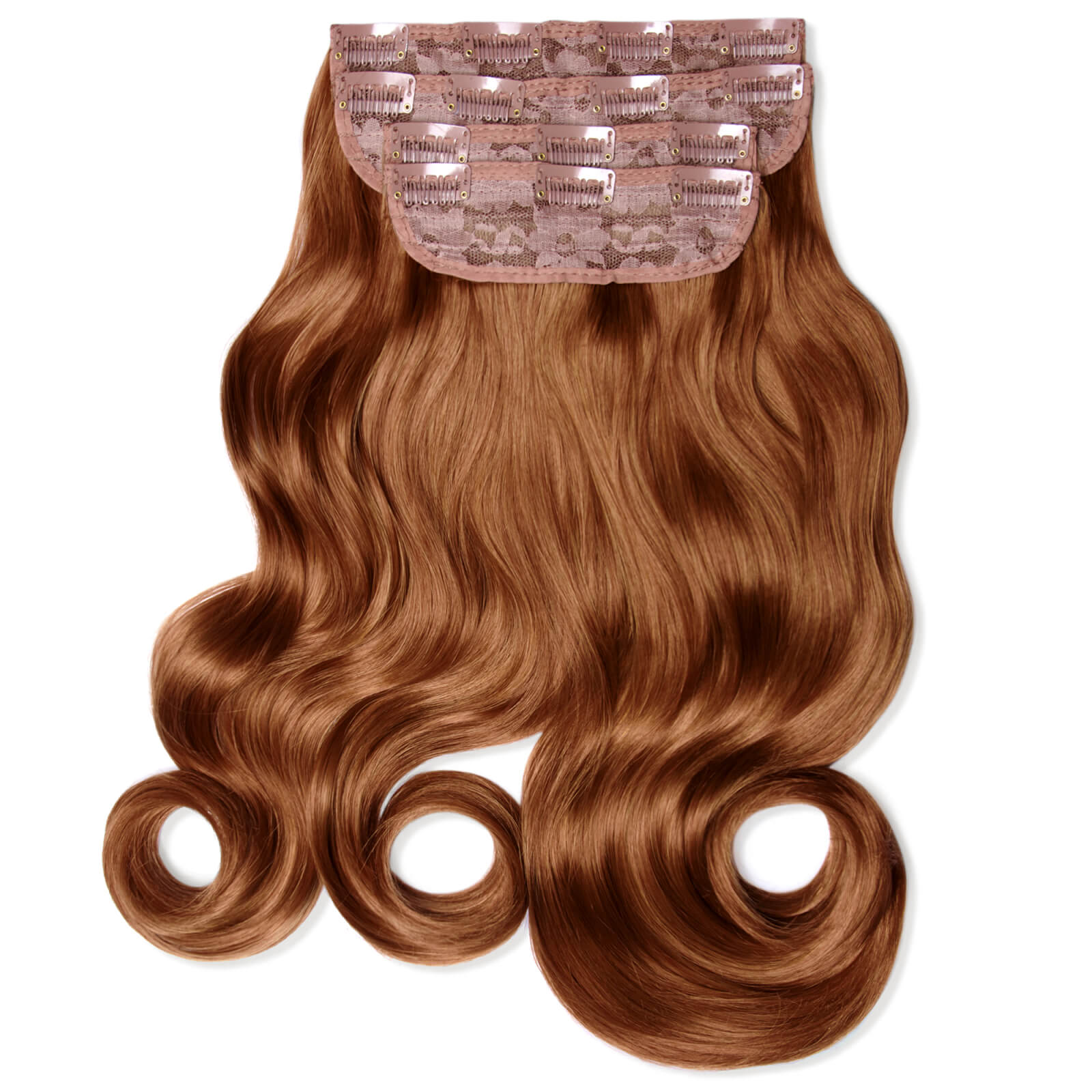 LullaBellz Ultimate Half Up Half Down 22  Curly Extension and Pony Set (Variouse Shades - Mixed Auburn