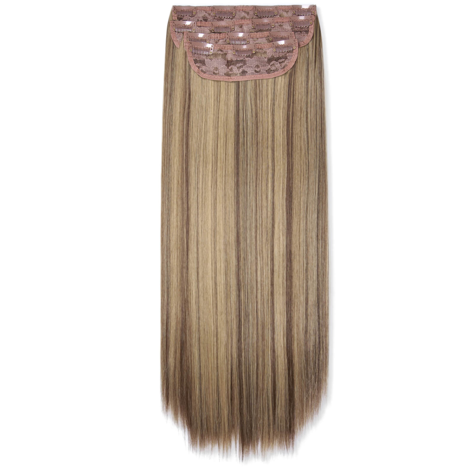 LullaBellz Ultimate Half Up Half Down 22  Straight Extension and Pony Set (Various Shades) - Mellow Brown