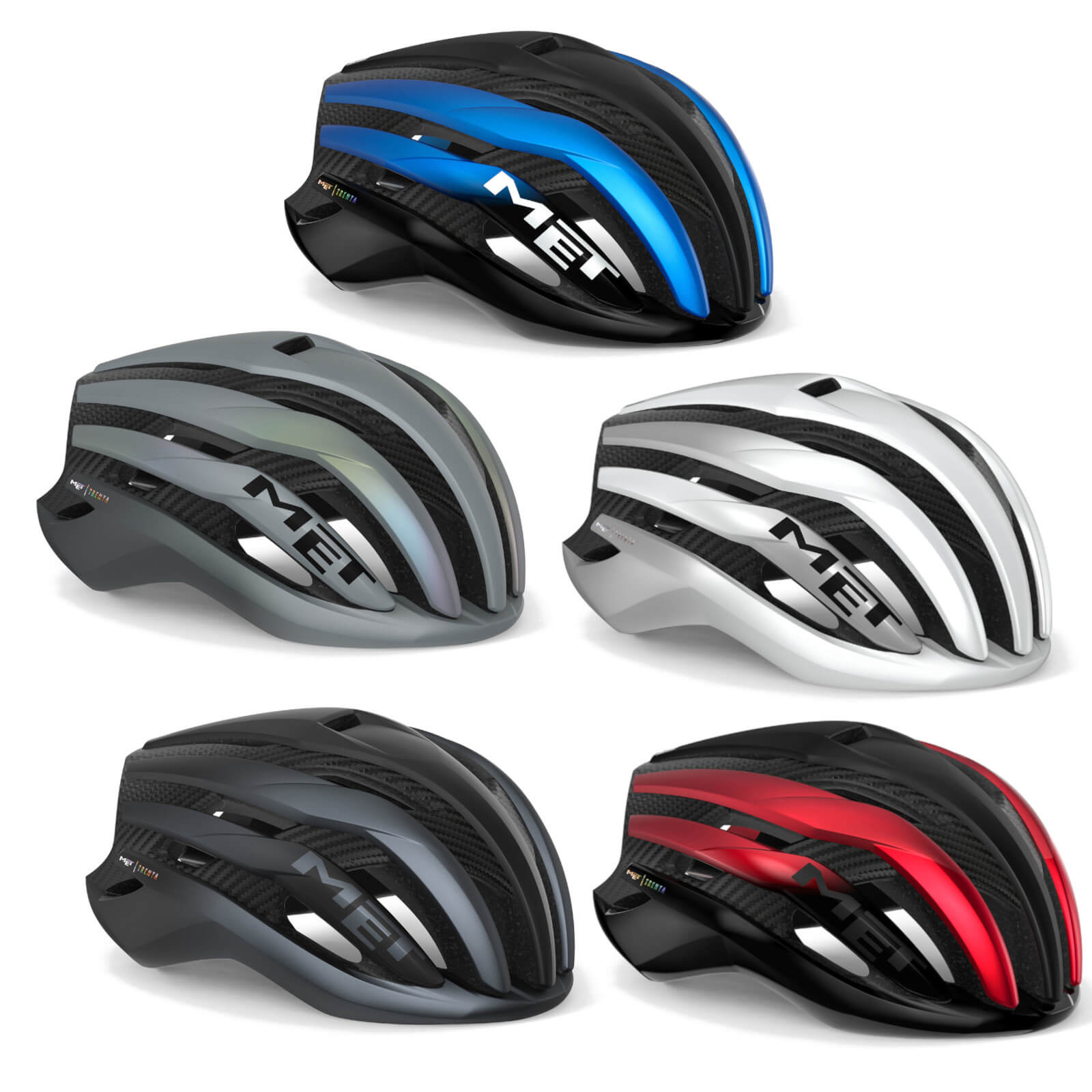 MET Trenta 3K Carbon MIPS Road Helmet - S - Blue Iridescent