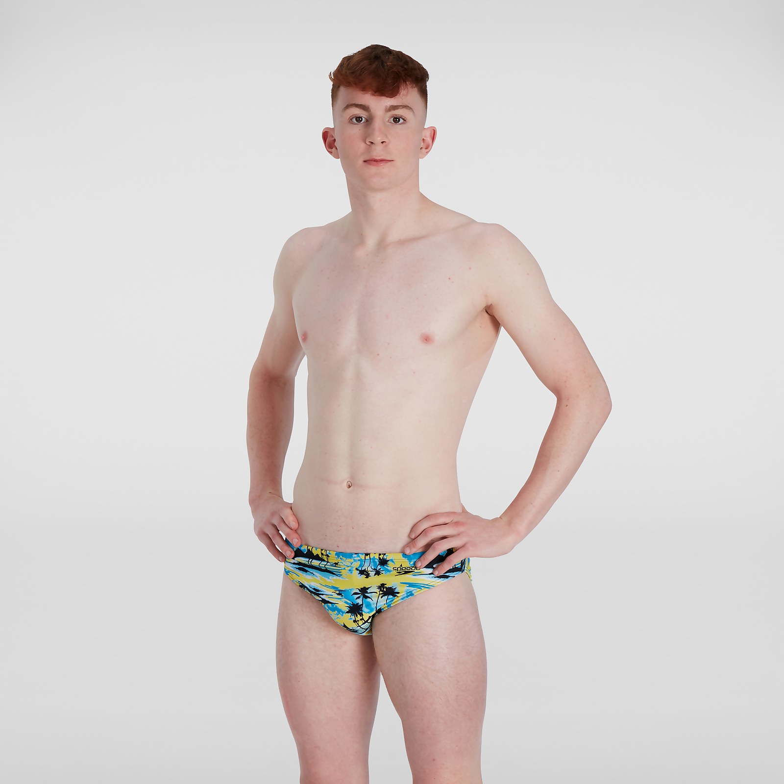 Slip de bain Homme Escape 5 cm jaune/bleu