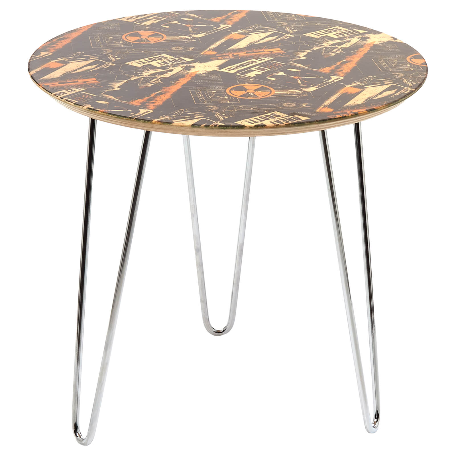 Back To The Future 1.21 Gigawatts Wooden Side Table - Silver