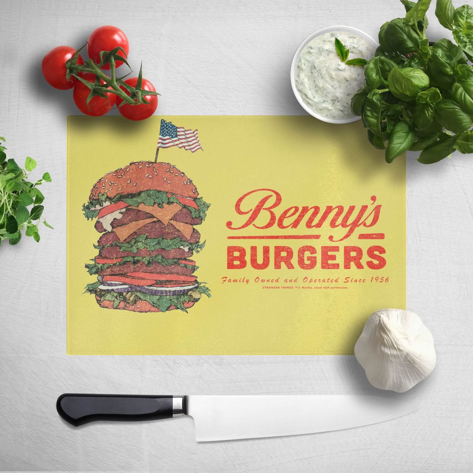 

Stranger Things Benny's Burgers Chopping Board