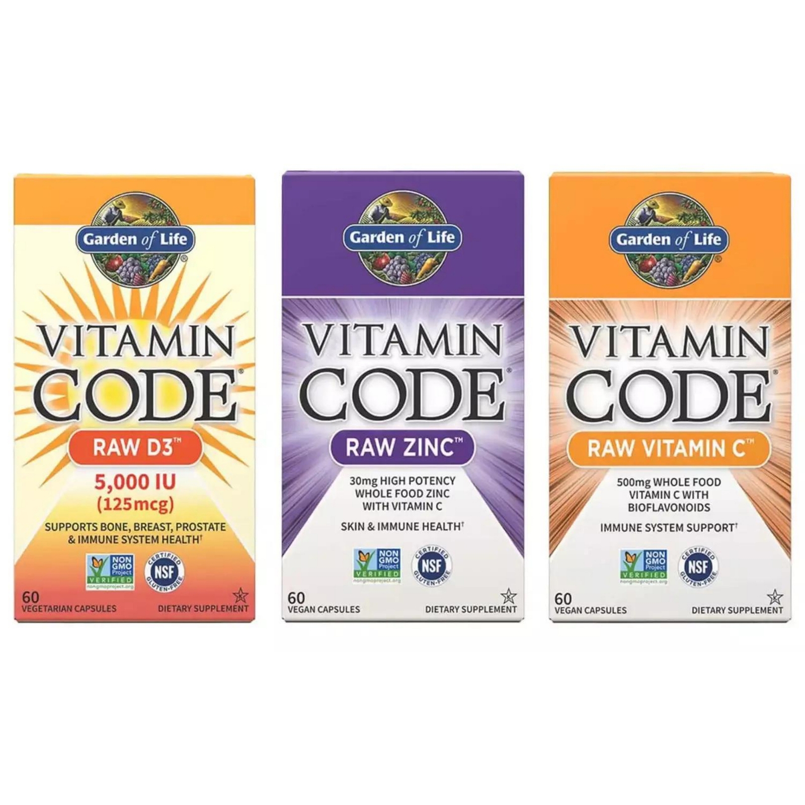 Image of Vitamin Code pacchetto da 3 – zinco, vitamina C e vitamina D