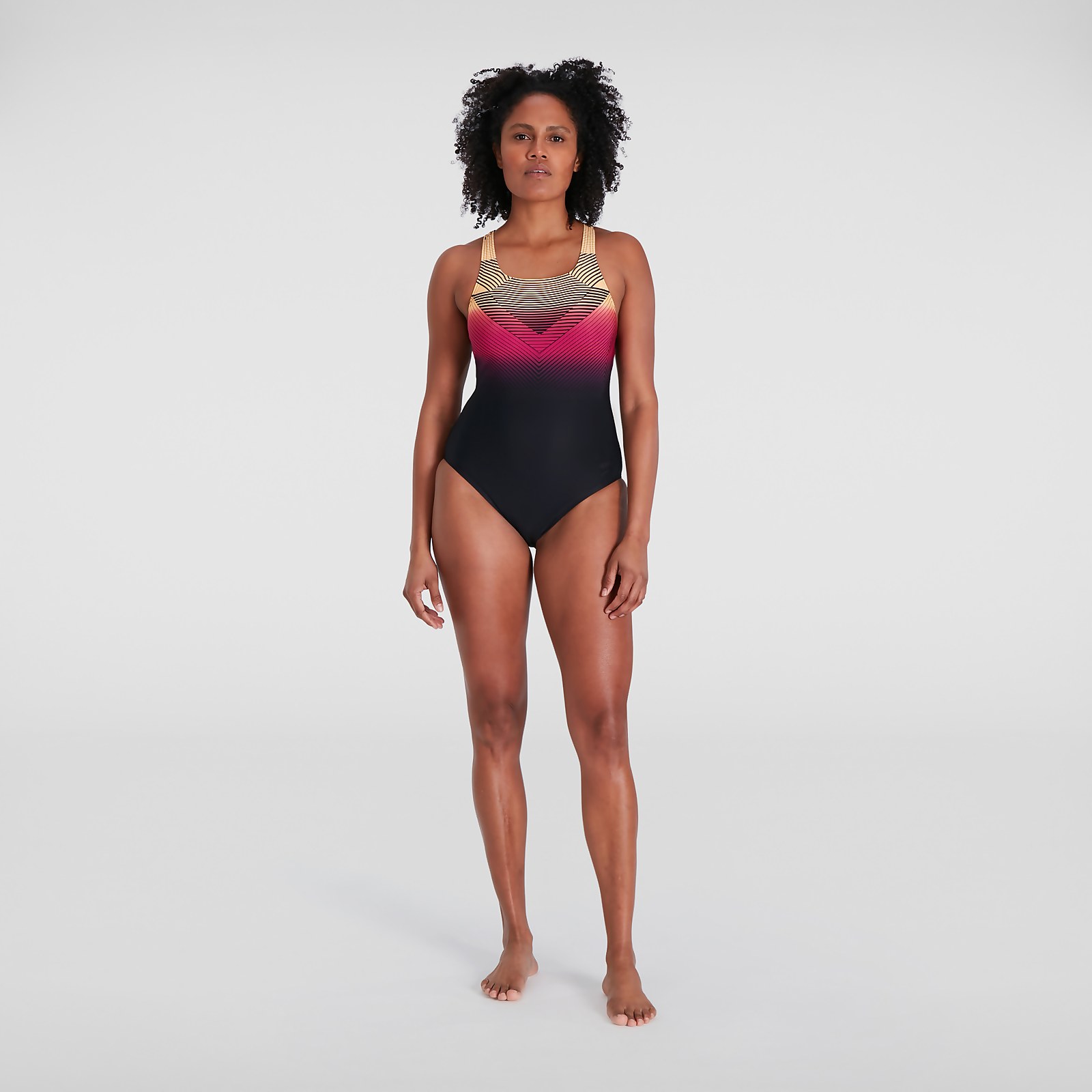 Women's Digital Placement Medalist Swimsuit Black/Red