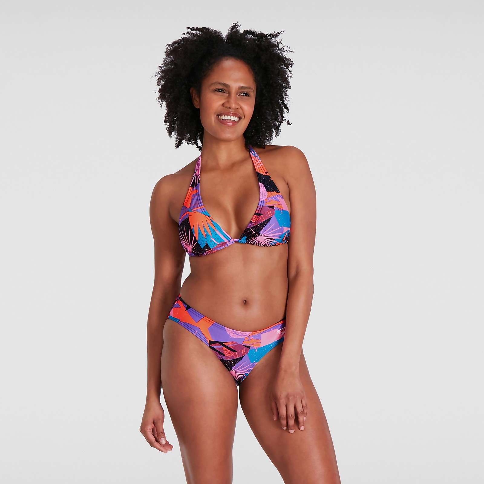 Bikini Femme Triangle bleu marine/rouge