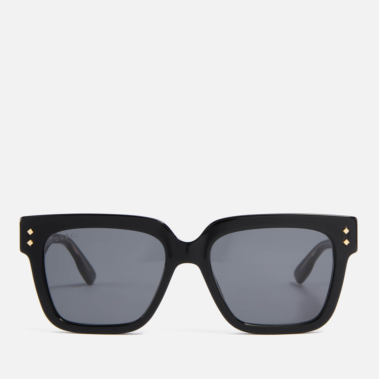 Gucci Men's Acetate Flat Sunglasses - Black/Black/Grey