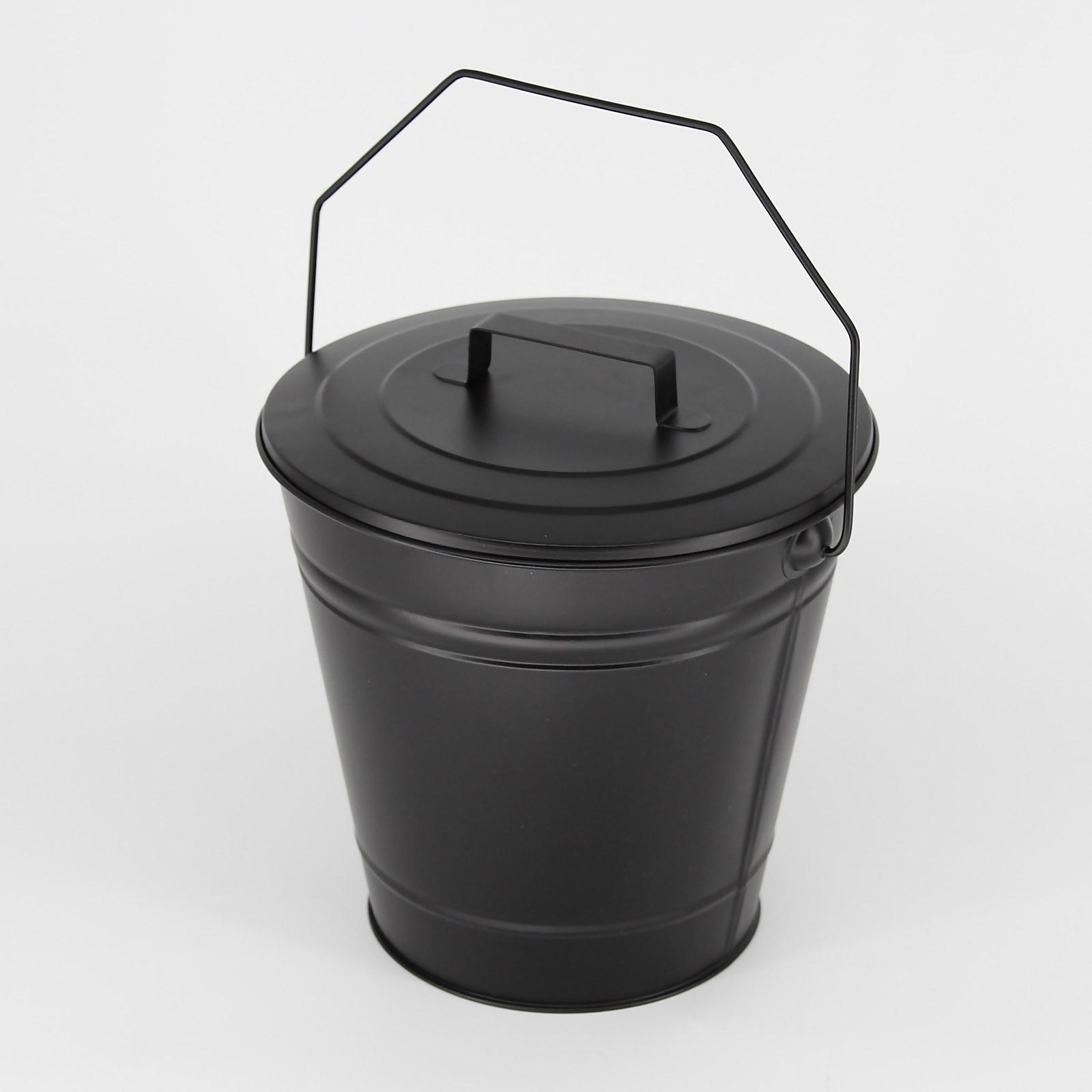 Photo of Fireplace Ash Bucket With Lid - Black