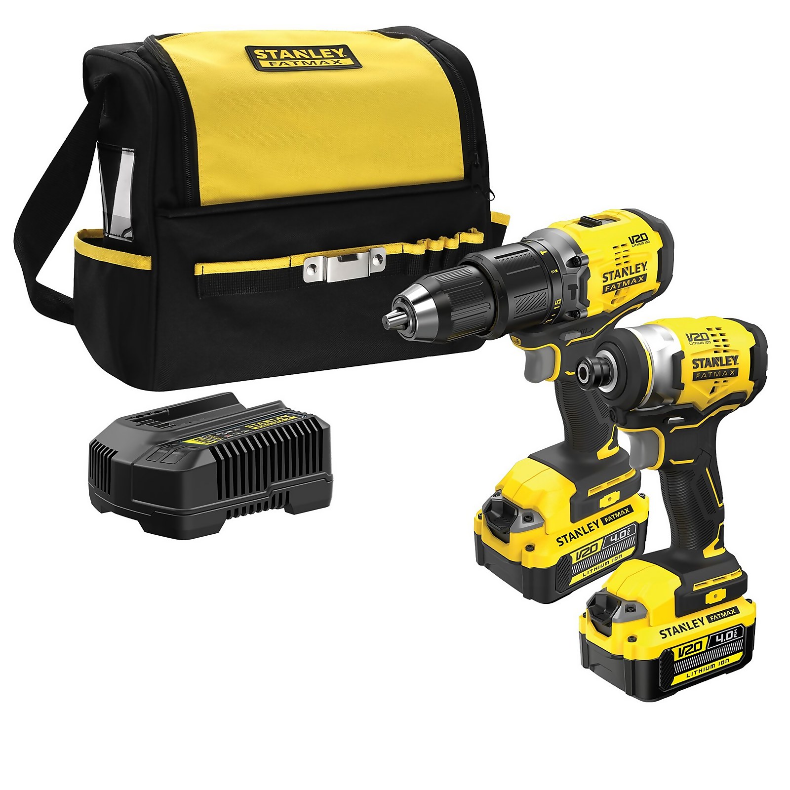 Photo of Stanley Fatmax V20 18v Cordless Brushless Twin Drill & Impact Driver Kit 2 X 4.0ah