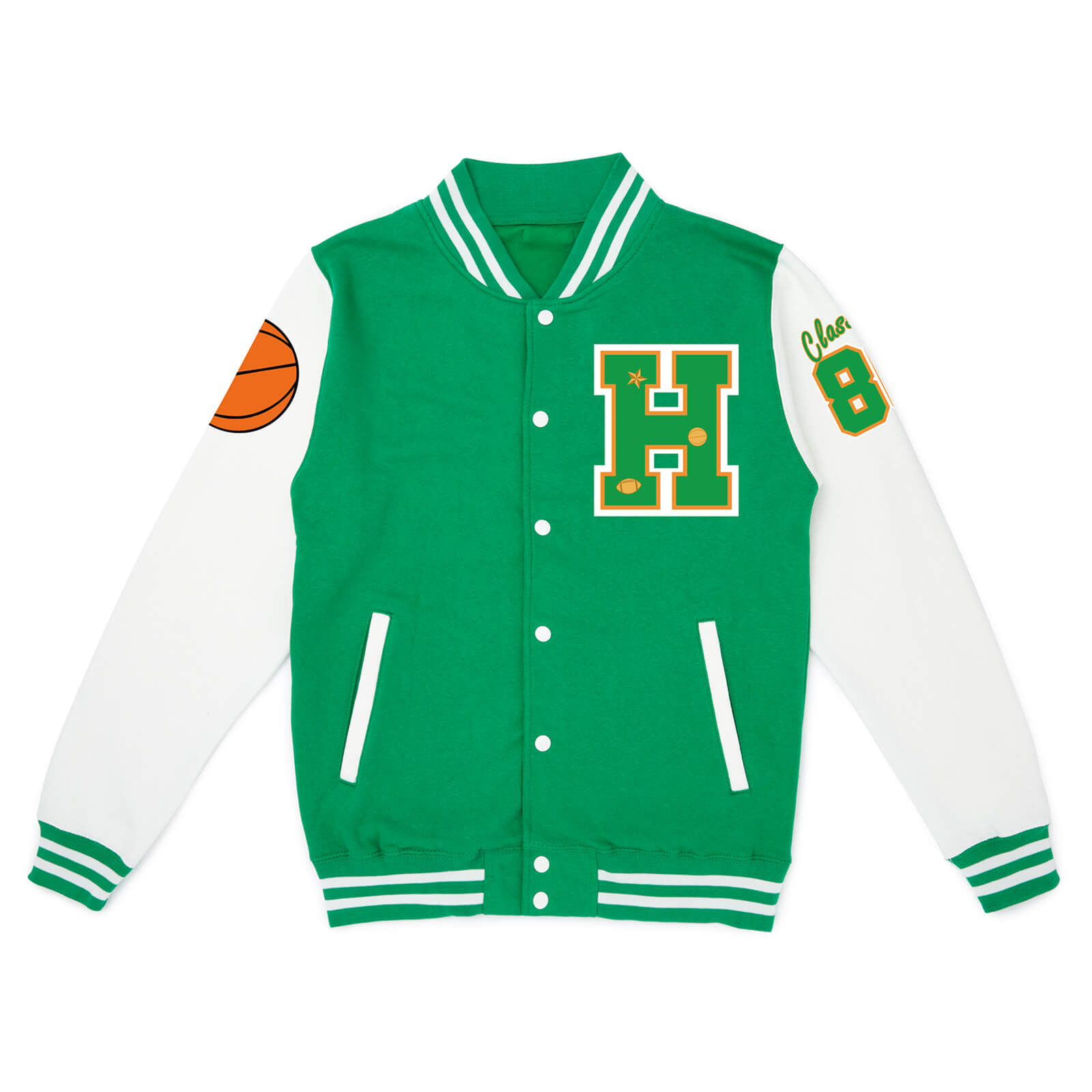 Stranger Things Hawkins High School Varsity Jacket & Patches - Green/White - L
