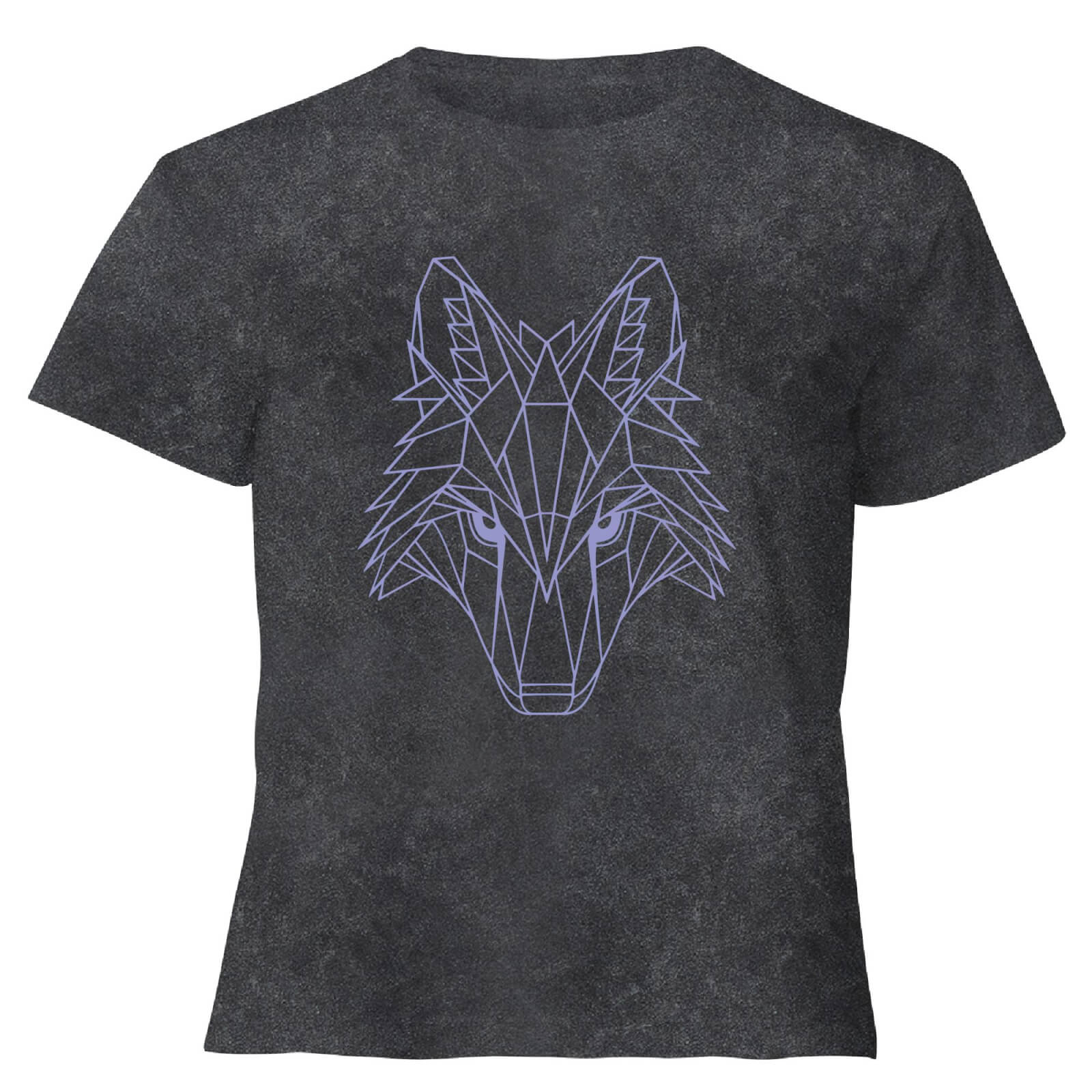 Wolfpack Head Women's Cropped T-Shirt - Black Acid Wash - L - Black Acid Wash