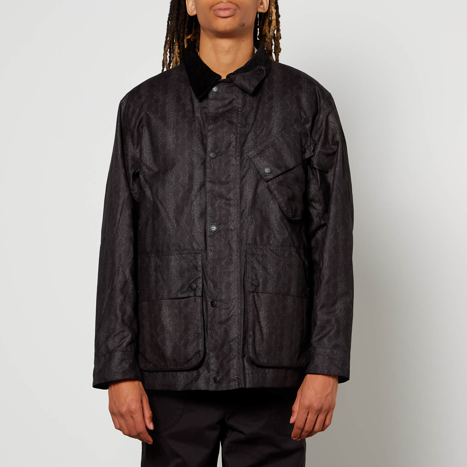 barbour international x ymc so not up snake waxed-cotton jacket - xl