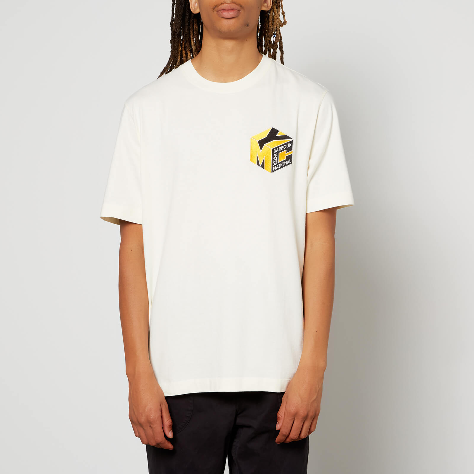 barbour international x ymc logo-embroidered cotton t-shirt - s