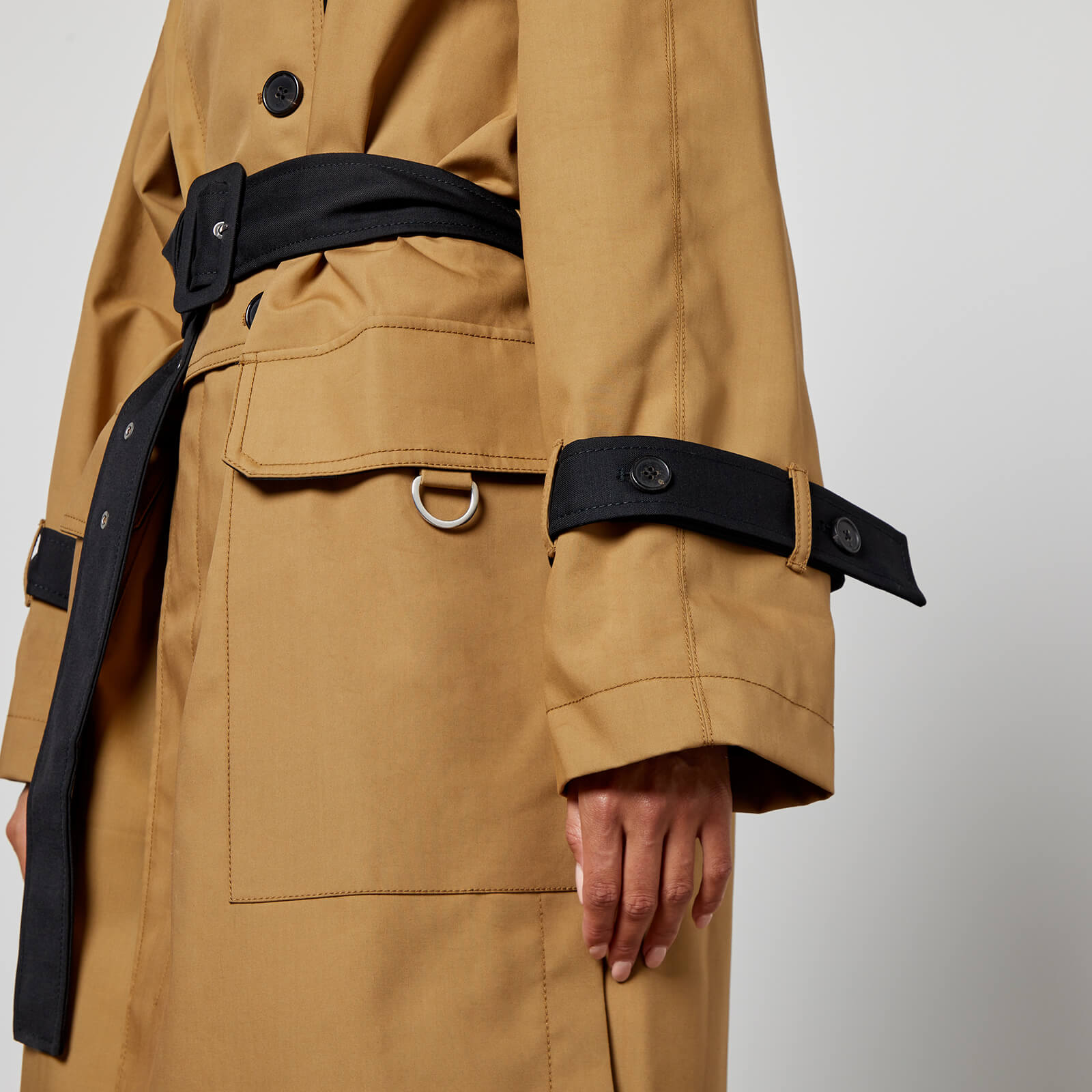 3.1 Phillip Lim Double-breasted Belted Two-tone Shell Trench Coat - M F221 8990bcoob002 General Clothing, Beige