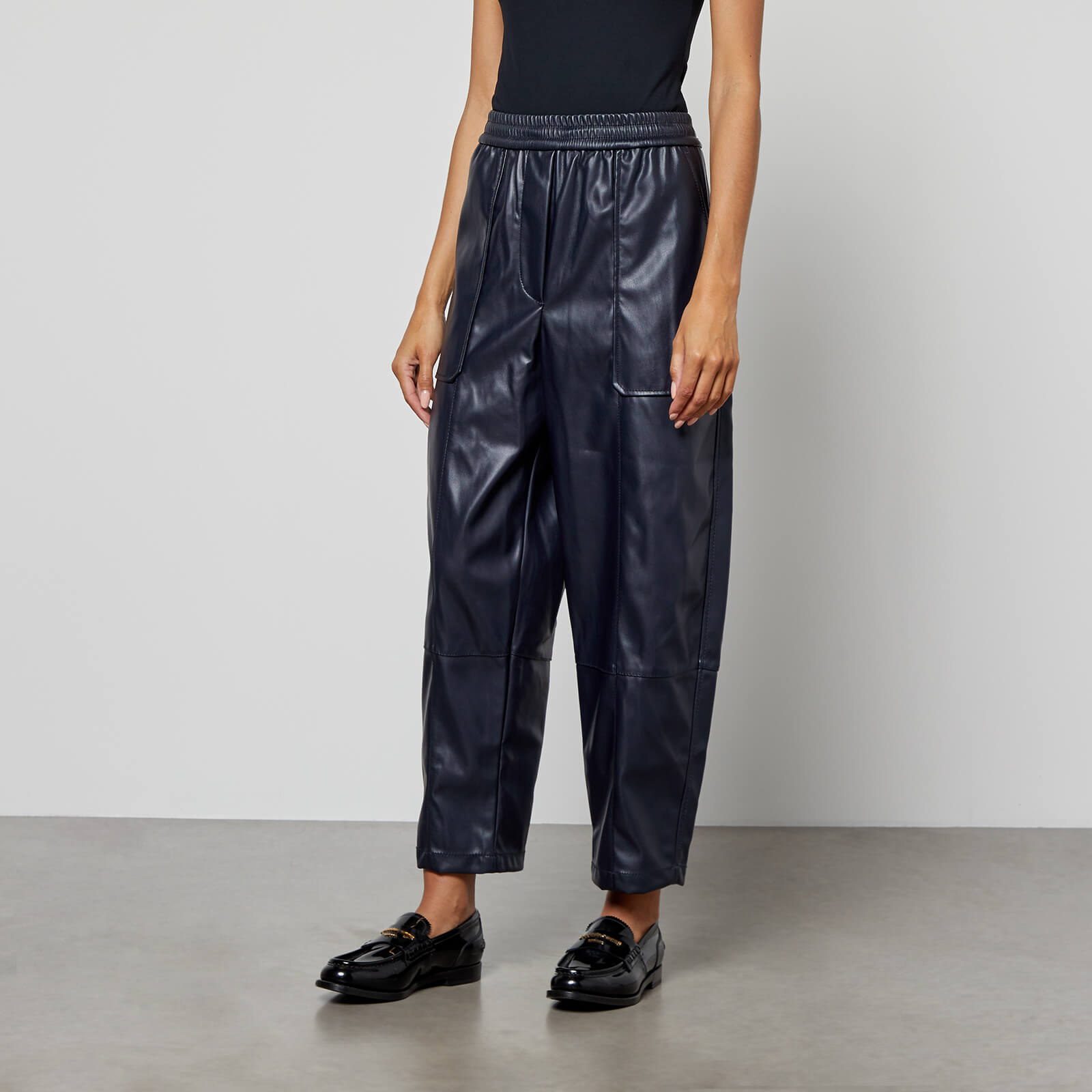 3.1 phillip lim cropped faux leather tapered trousers - s