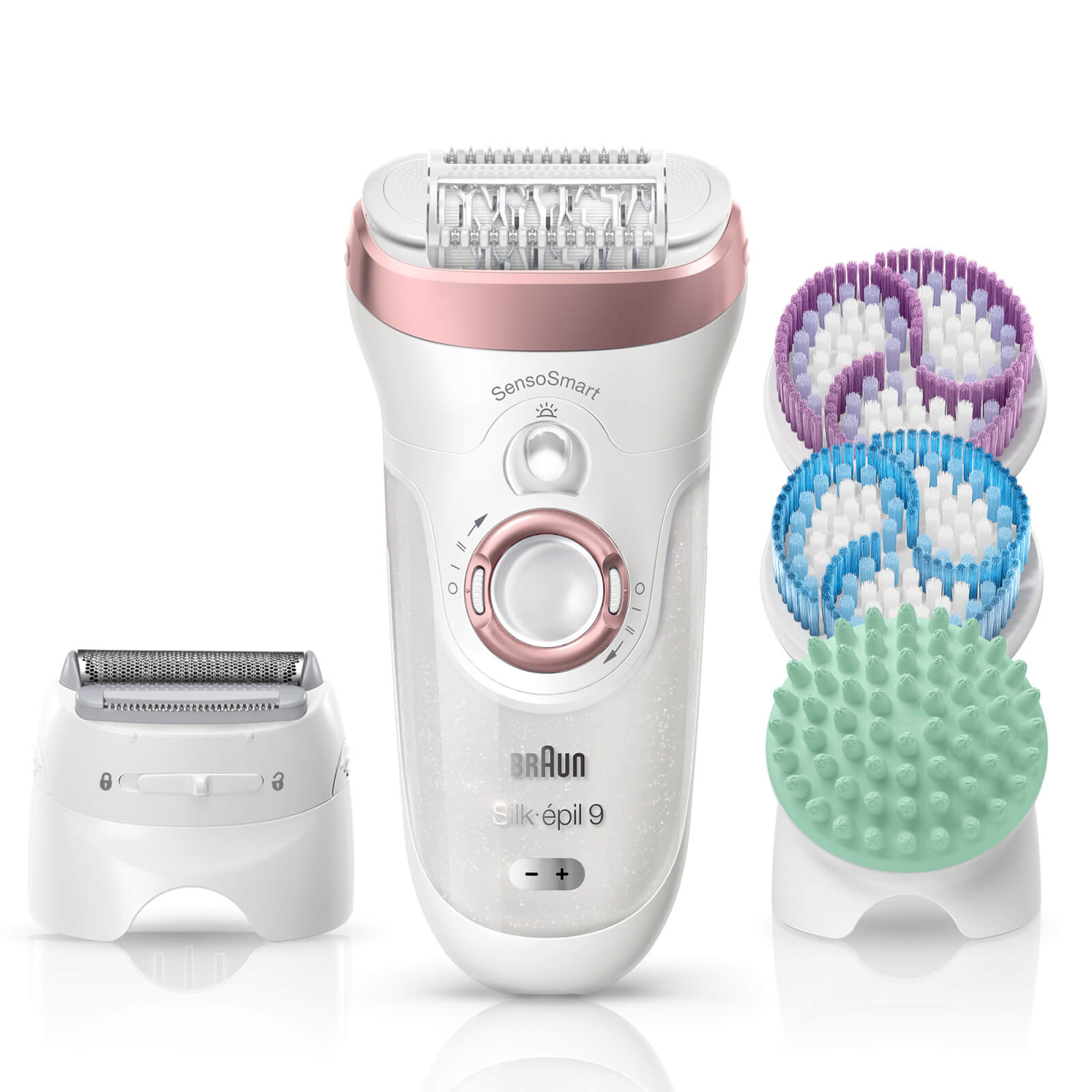 Braun Silk-épil 9 9/990 SkinSpa SensoSmart Epilator Rose Gold with 13 Extras