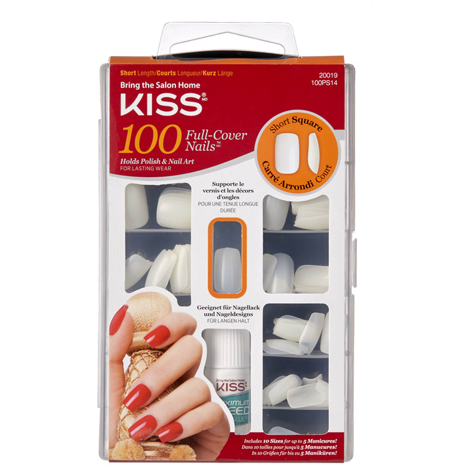 Photos - Manicure Tool Kiss 100 Nails - Short Square 100PS14 