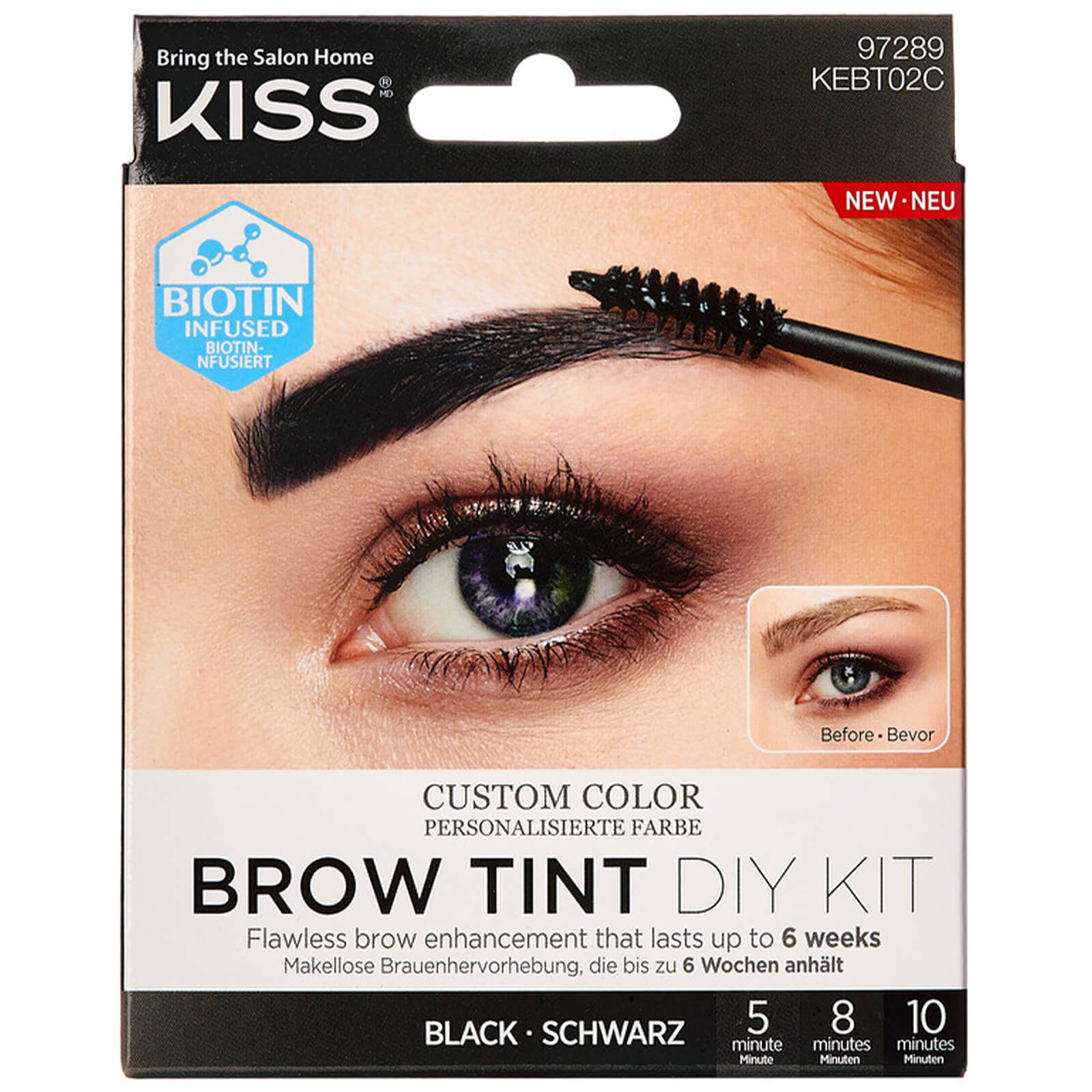 KISS Brow Tint Kit 20ml (Various Shades) - Black