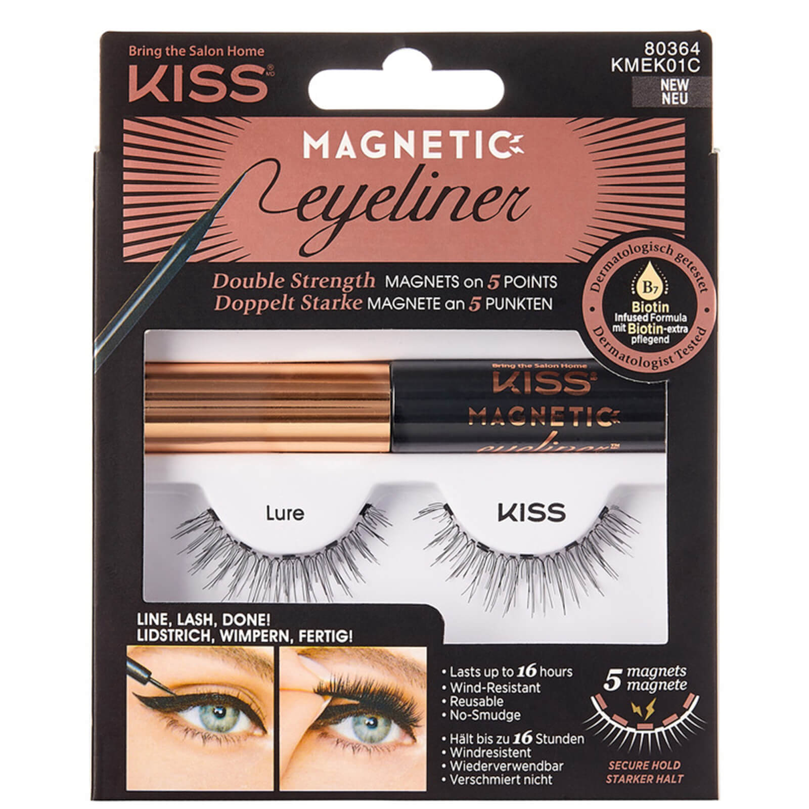 Photos - Eye / Eyebrow Pencil Kiss Magnetic Eyeliner/Eyelash Kit 01 - Lure KMEK01 