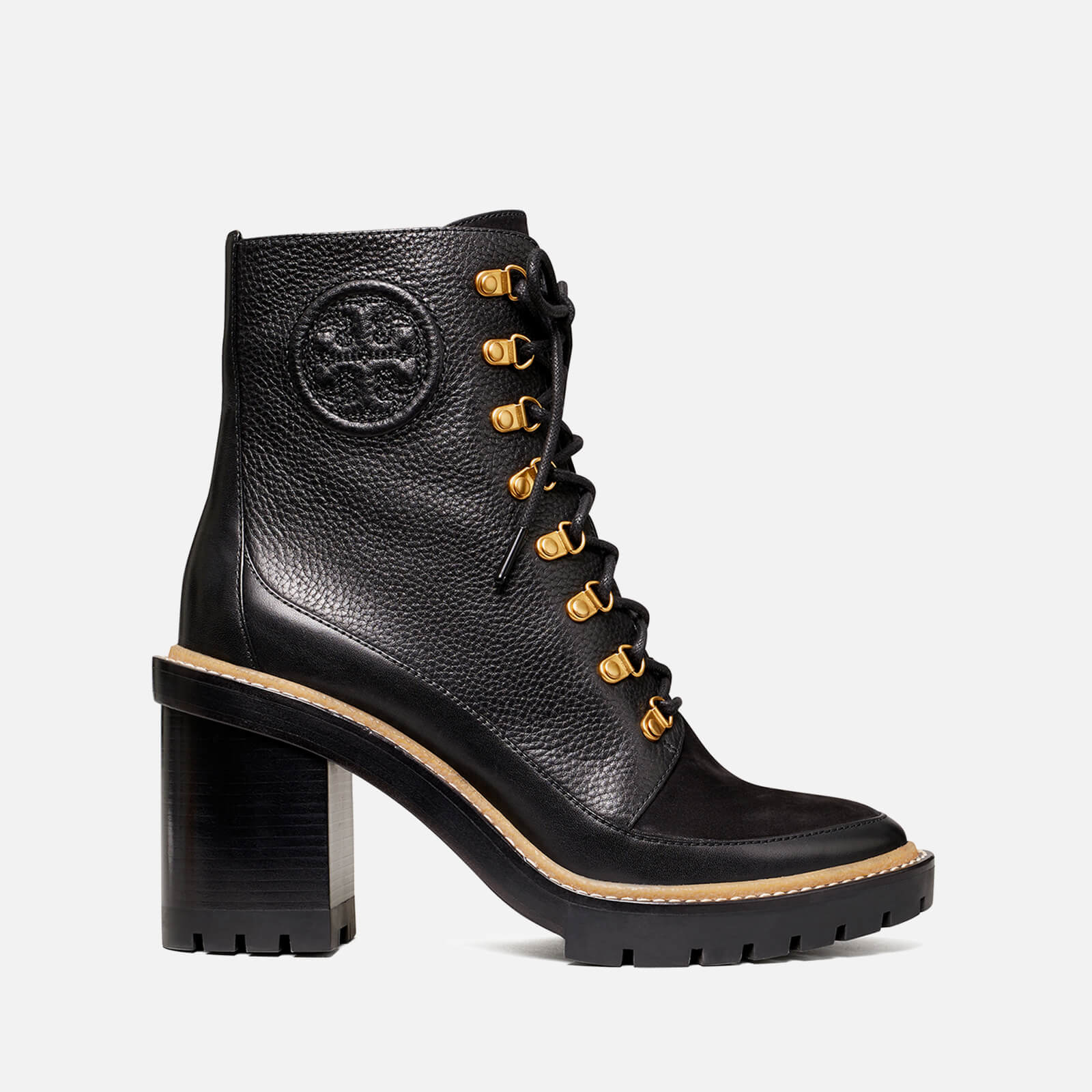 Tory Burch Miller Leather Heeled Ankle Boots - UK 6