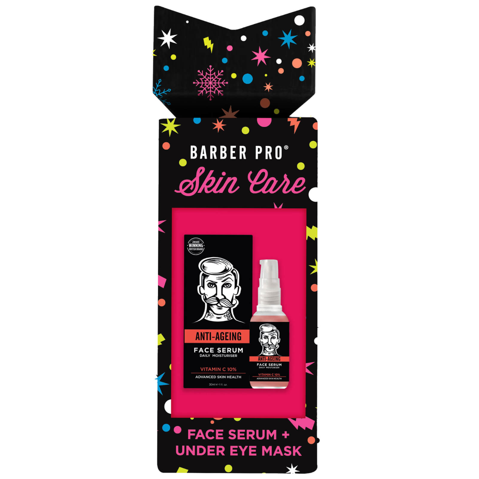 

BARBER PRO Skincare Cracker Face Serum and Under Eye Mask Set