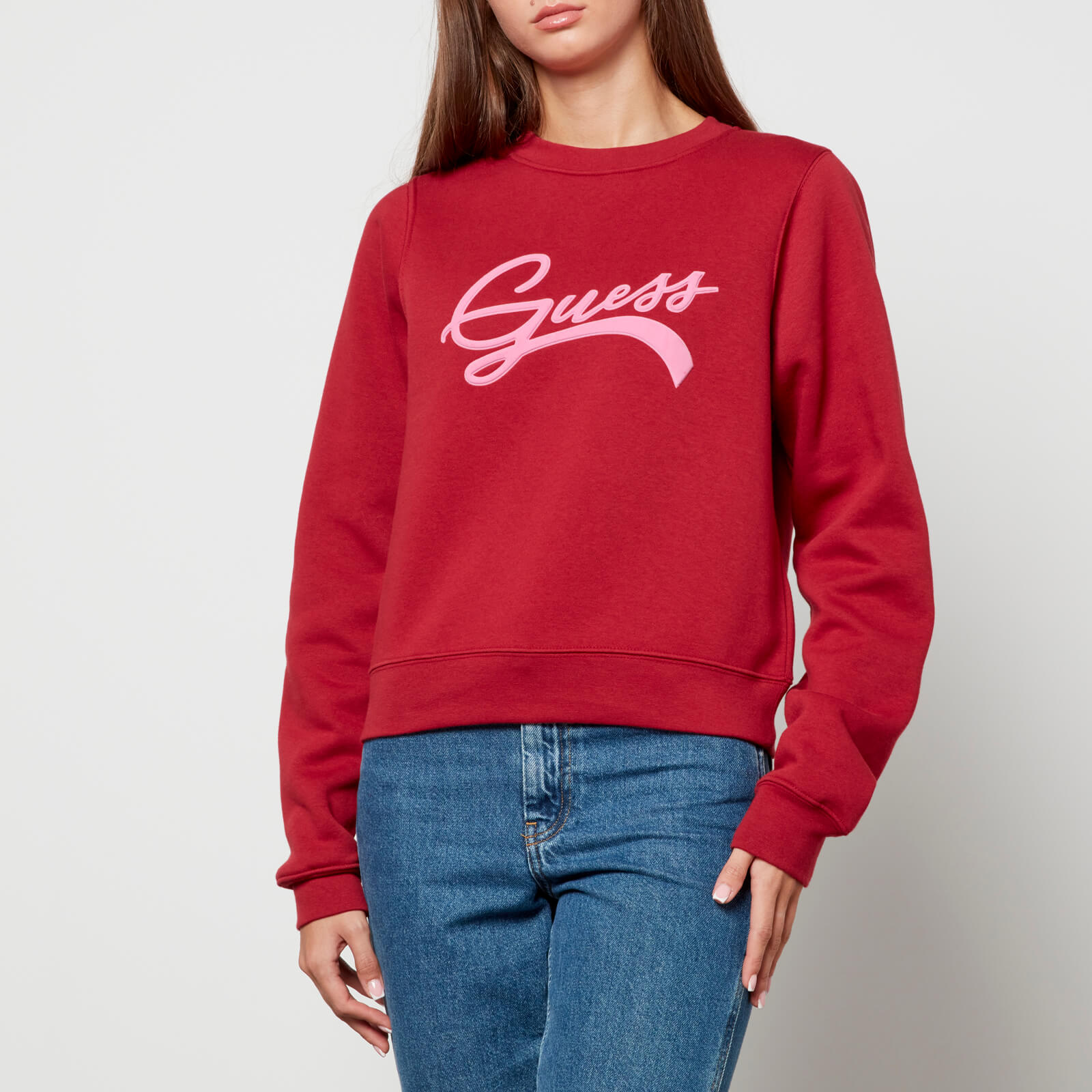 Guess Logo-Appliqued Fleece-Back Cotton-Blend Jersey Sweatshirt