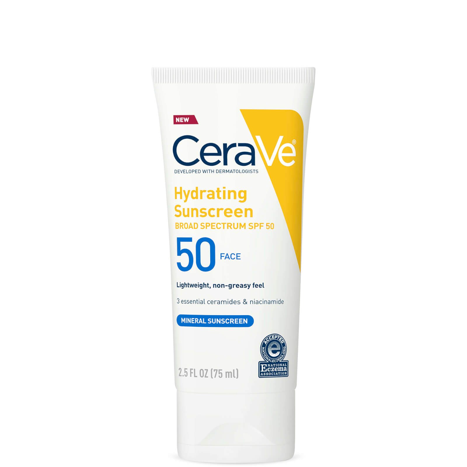 Cerave 100% Mineral Hydrating Face Sunscreen Spf 50 (2.5 Fl. Oz.)