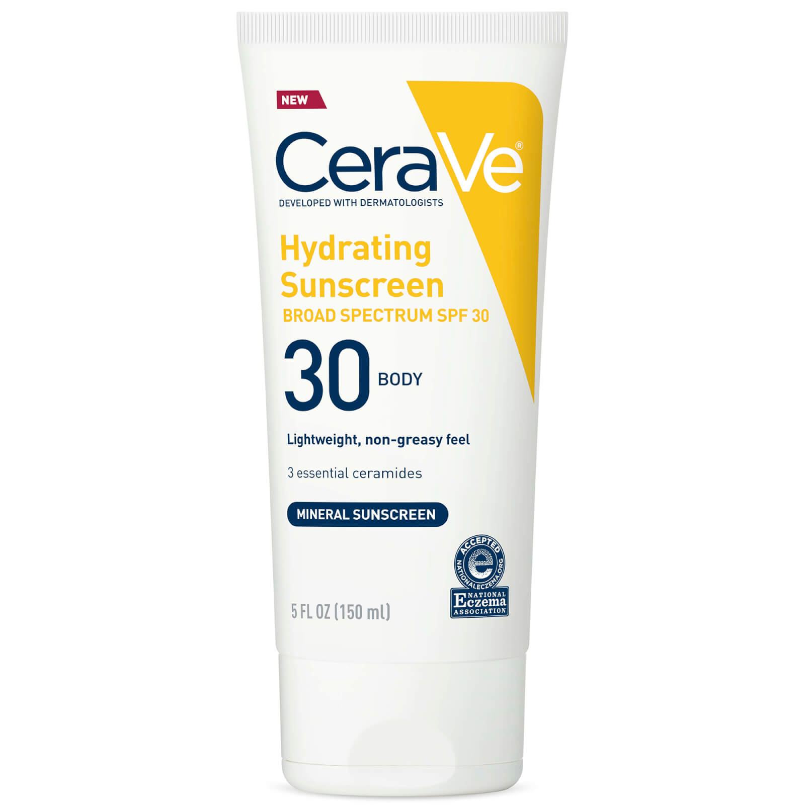 Cerave 100% Mineral Hydrating Body Sunscreen Spf 30 (5 Fl. Oz.)