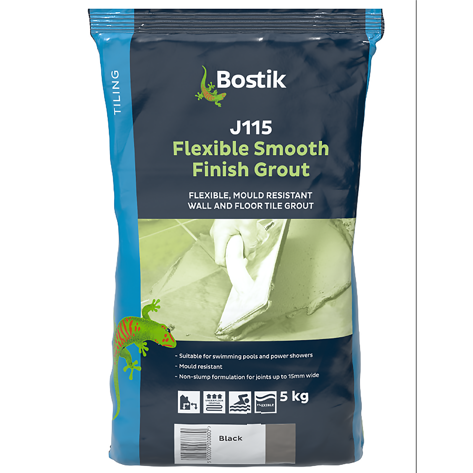 Photo of Bostik J115 Flexible Smooth Finish Tile Grout 5kg - Black