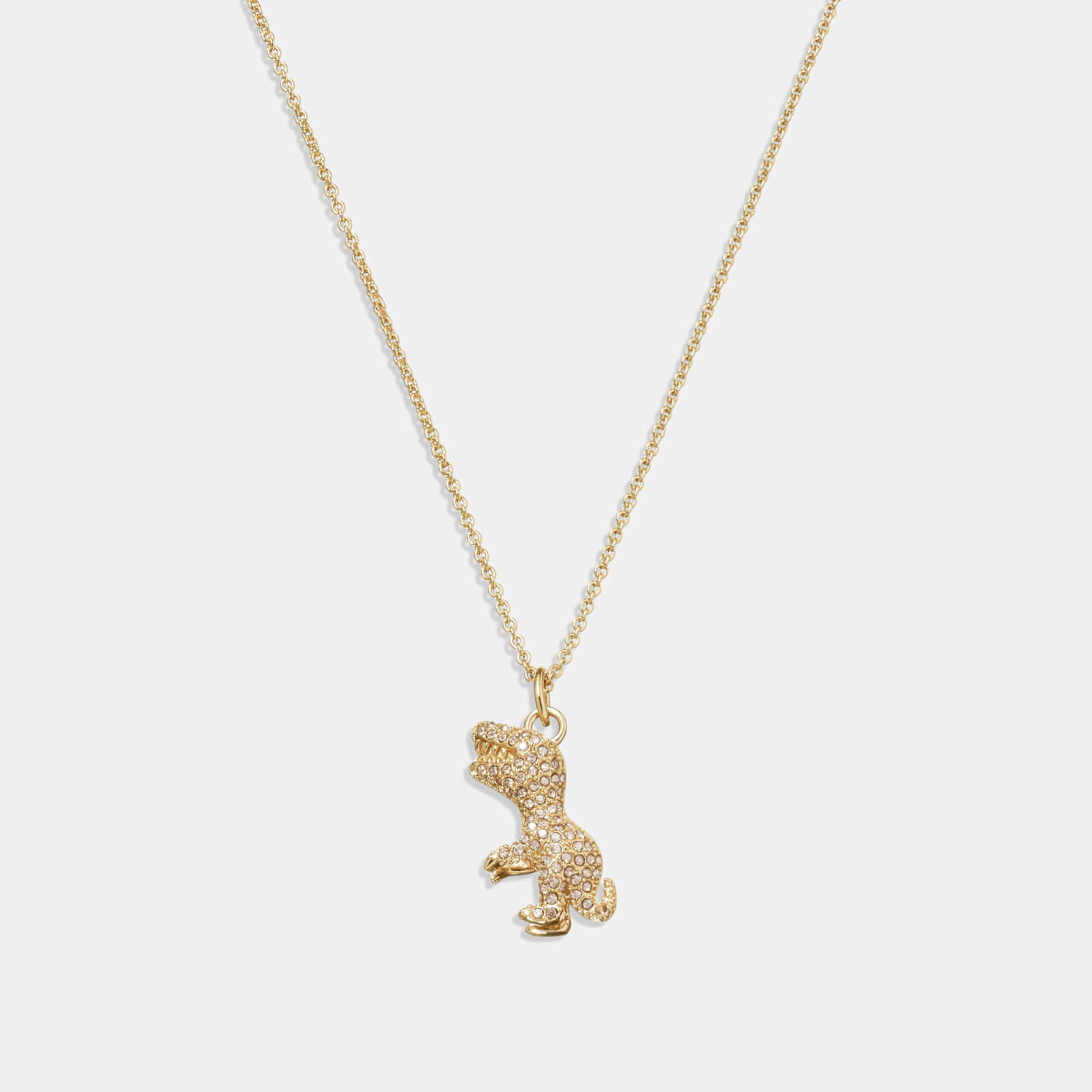 Coach Women's Pave Rexy Pendant Necklace - Gold/Crystal