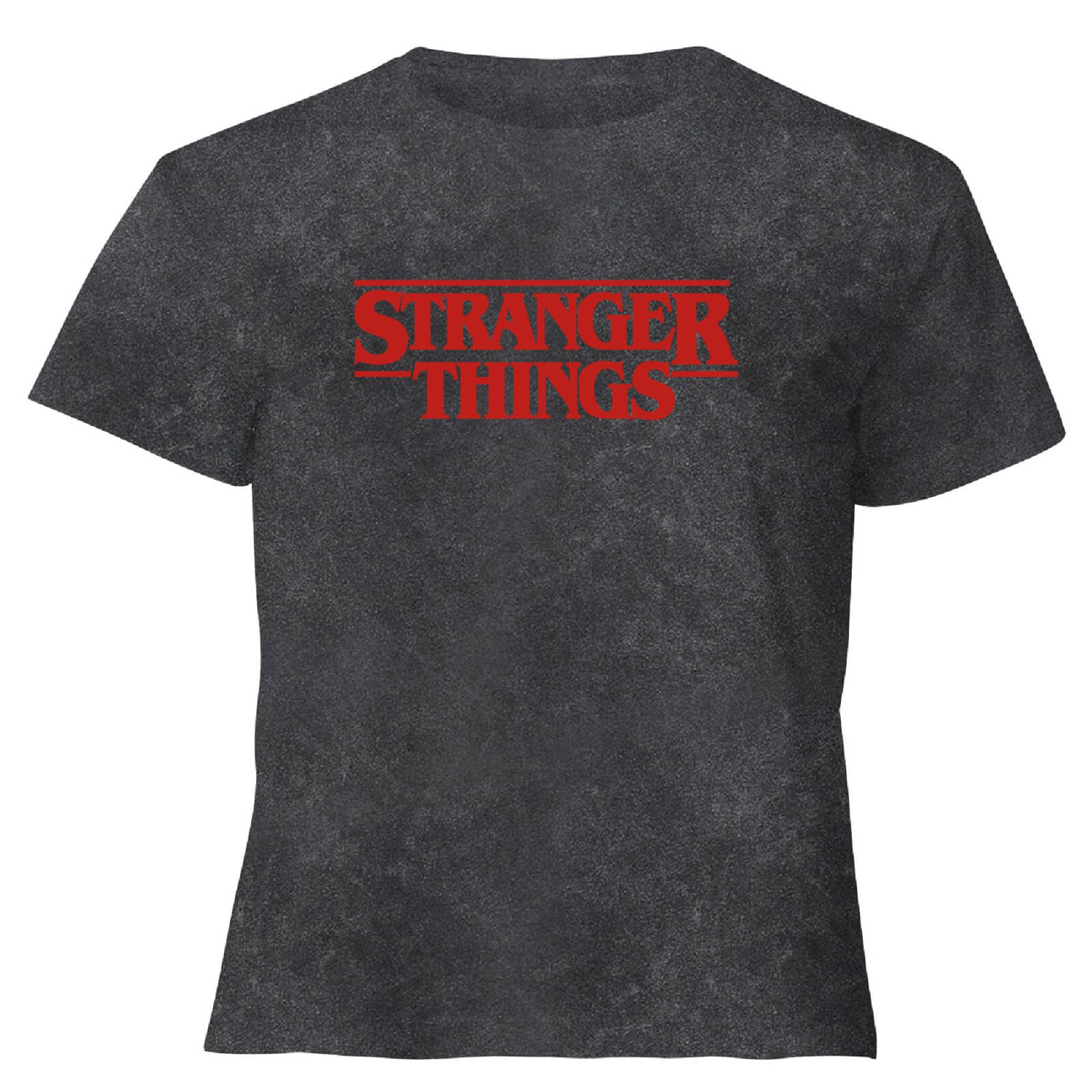 

Stranger Things Logo Women's Cropped T-Shirt - Black Acid Wash - L - Black Acid Wash
