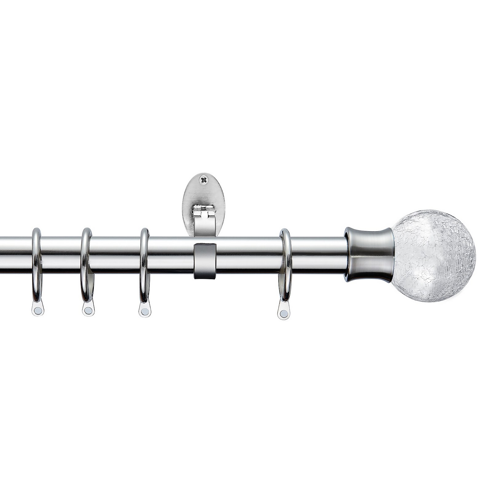 Photo of Extendable Curtain Pole With Stud Finial - Steel 25/28mm