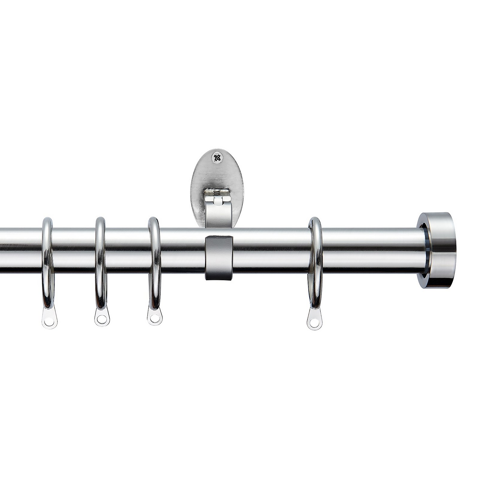 Photo of Extendable Curtain Pole With Crystal Finial - Steel