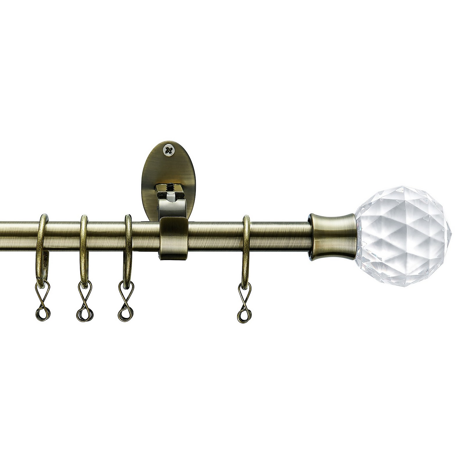 Photo of Extendable Curtain Pole With Stud Finial - Steel 16/19mm