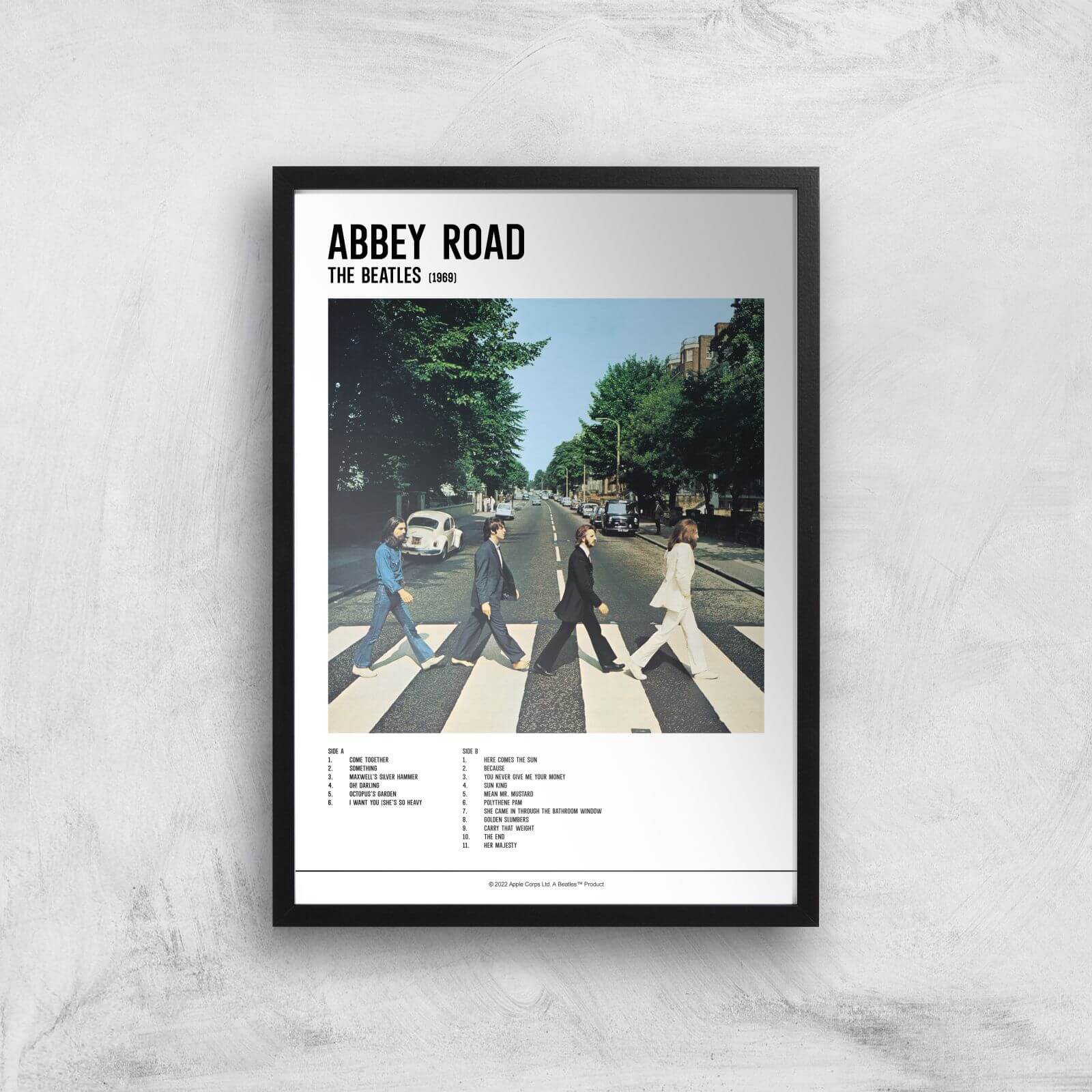 Abbey Road Collection Abbey Road Track List Giclee Art Print - A3 - Black Frame