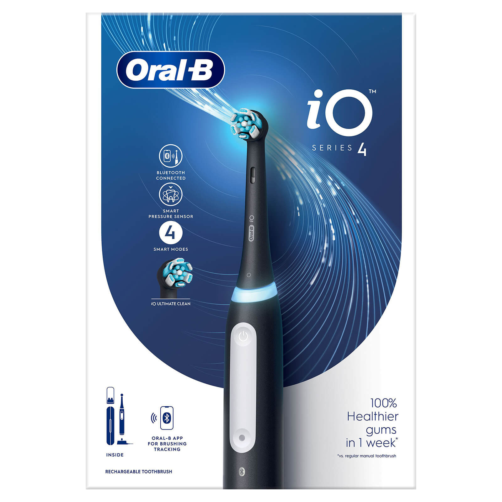 Oral-B iO4 Matte Black Electric Toothbrush with Travel Case - Toothbrush