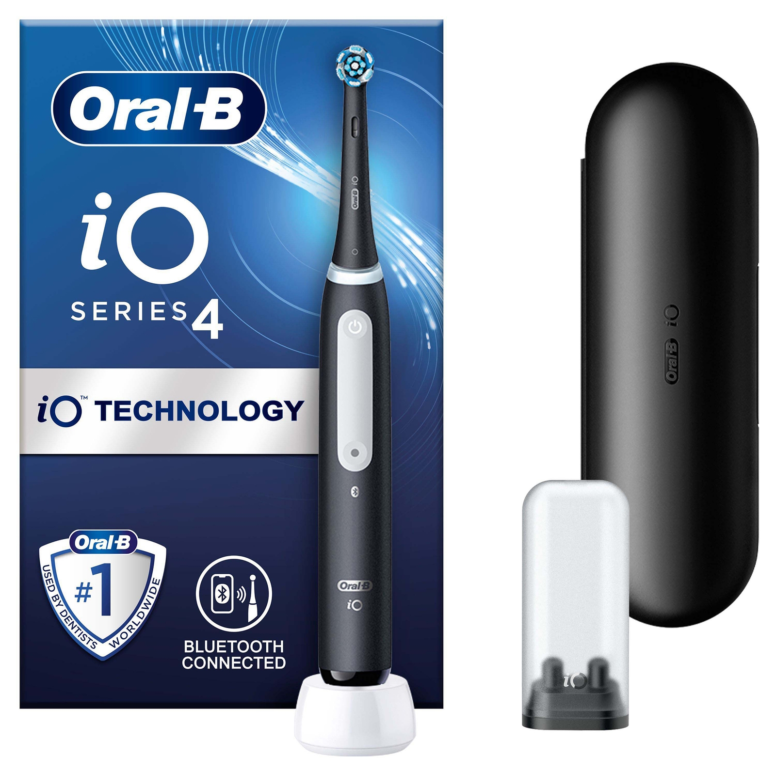 

Oral-B iO4 Matte Black Electric Toothbrush with Travel Case - Toothbrush