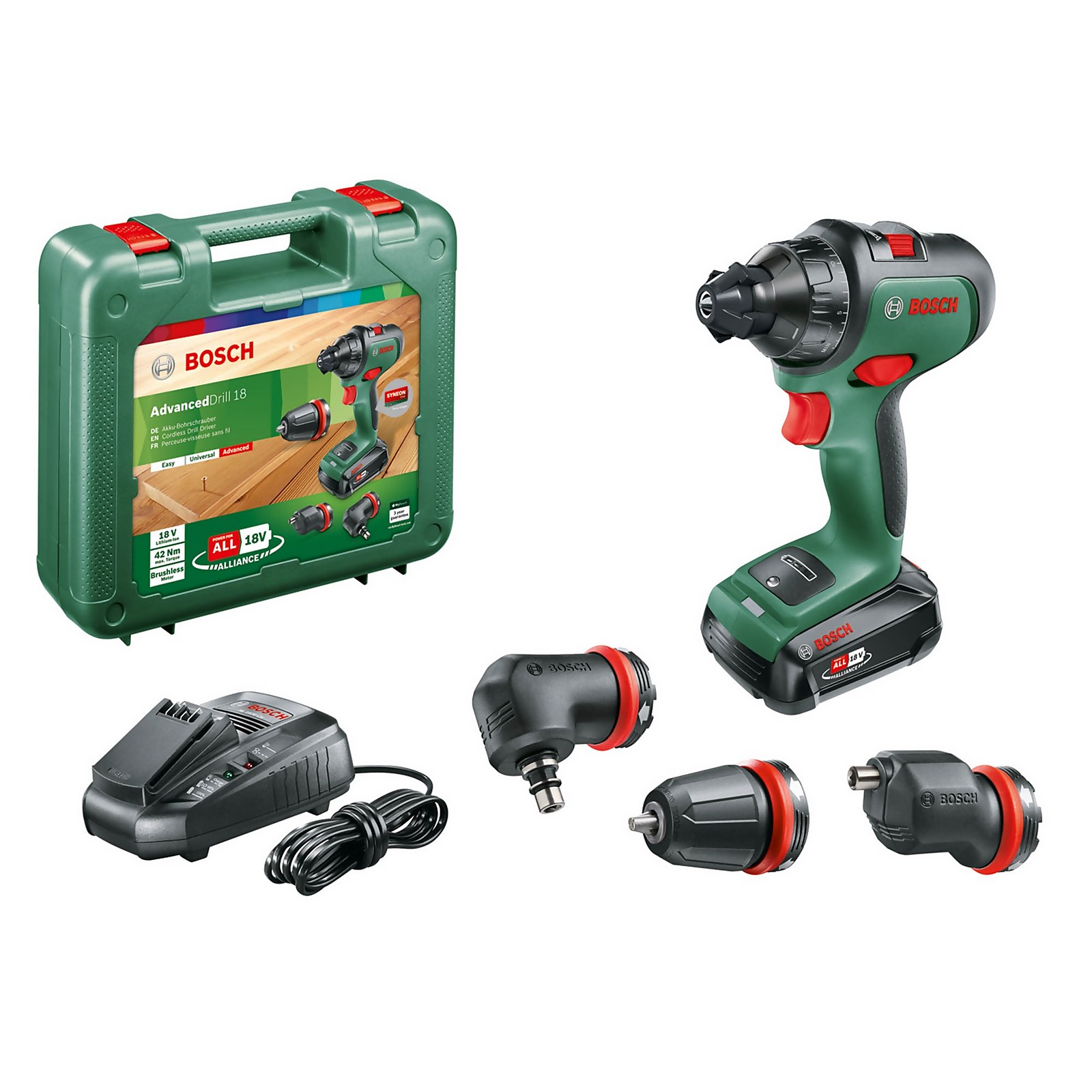 Photo of Bosch Advanceddrill 18 With 1 X 2.5 Ah Battery- Charger And 3 Attachment Set