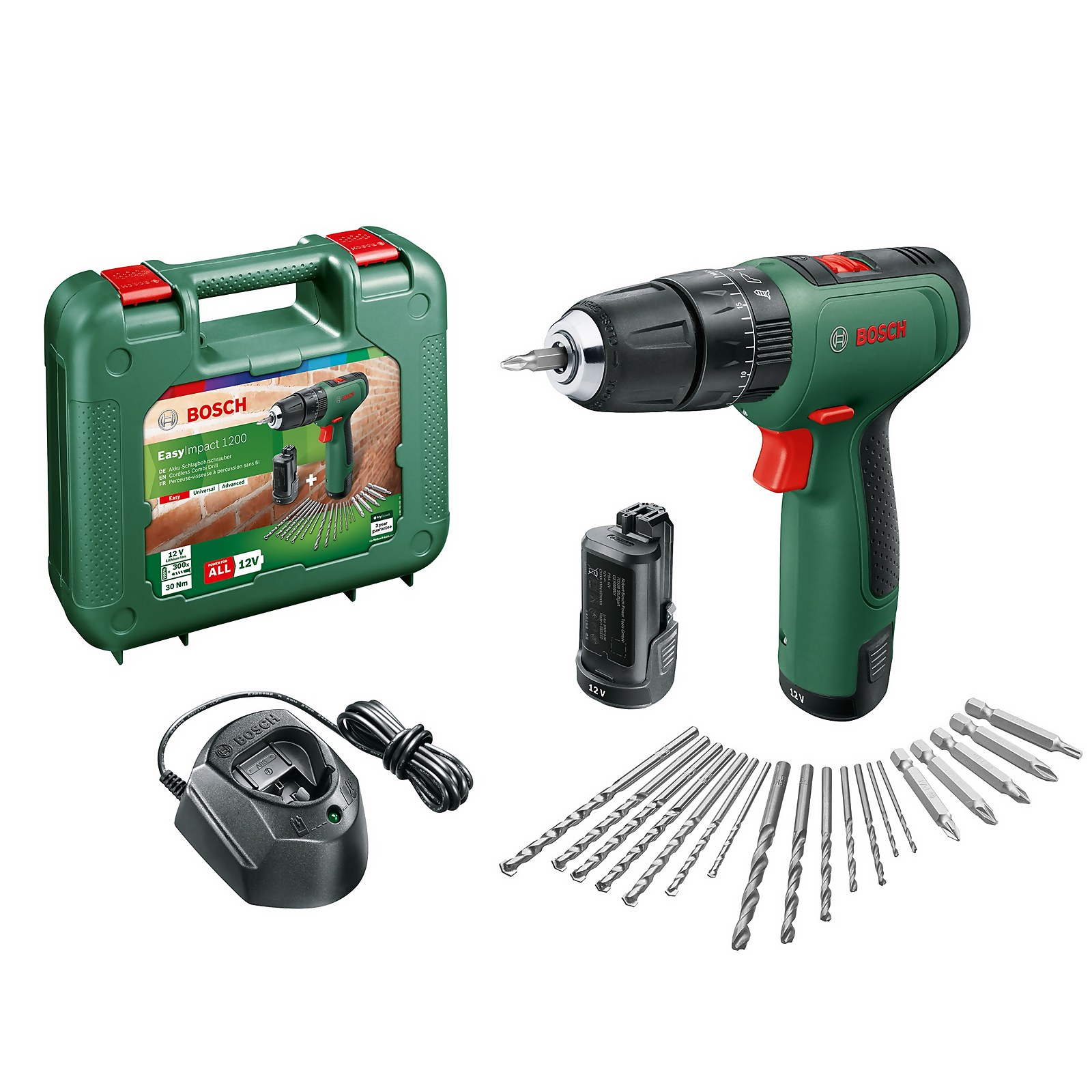 Photo of Bosch Easyimpact 1200 Combi Drill With 2x 1.5ah Batteries & Charger
