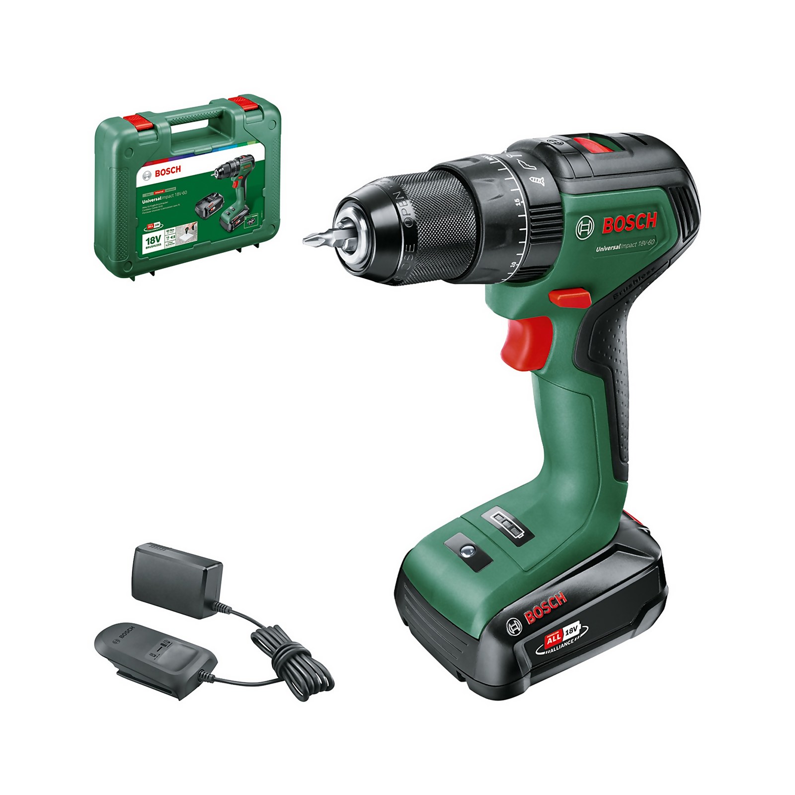 Photo of Bosch Universalimpact 18v-60 Drill Driver With 1 X 2ah Battery & Al18v 20 Charger